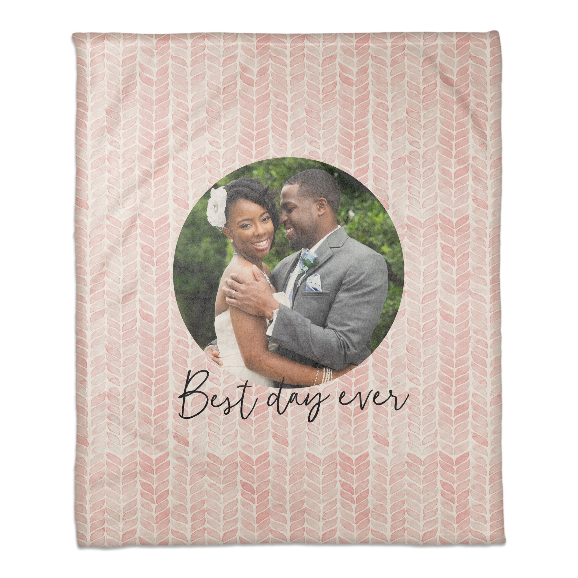 Blush Petal Pattern 50x60 Personalized Coral Fleece Blanket