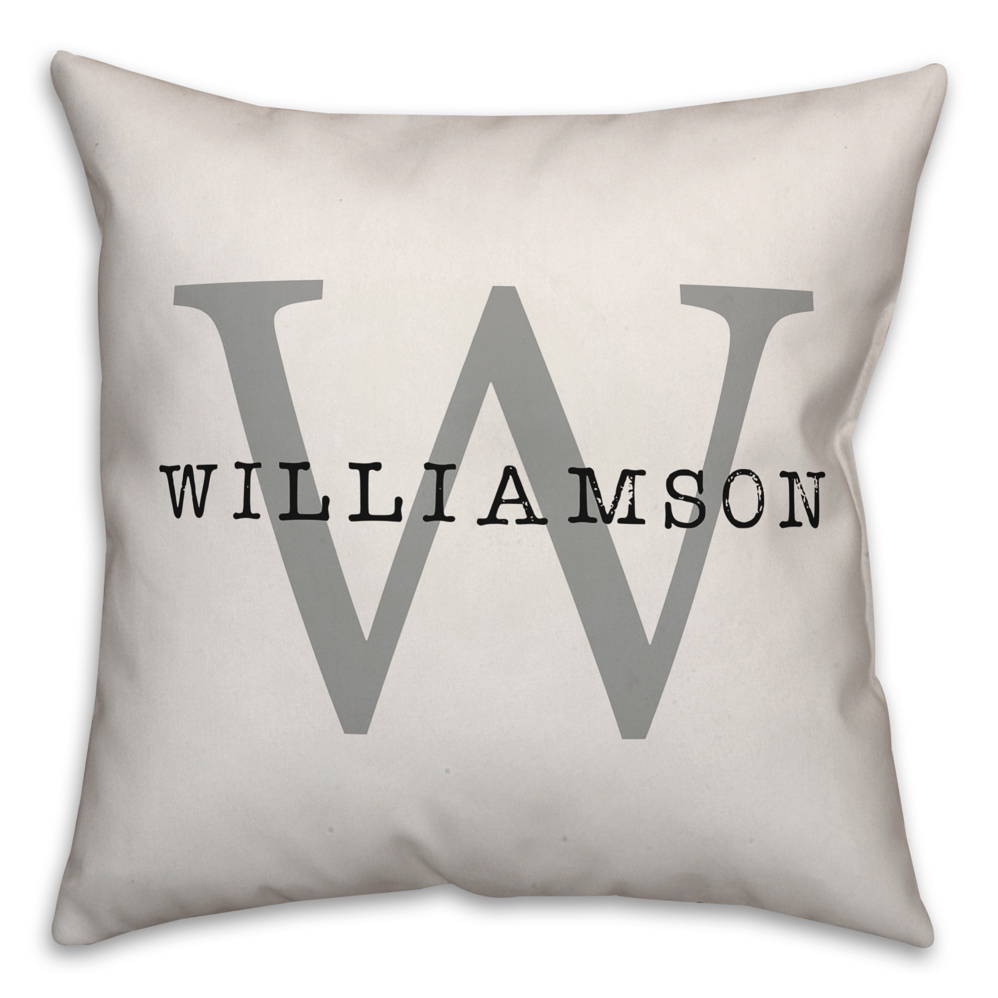 Simple Monogram Typography 18x18 Personalized Spun Poly Pillow