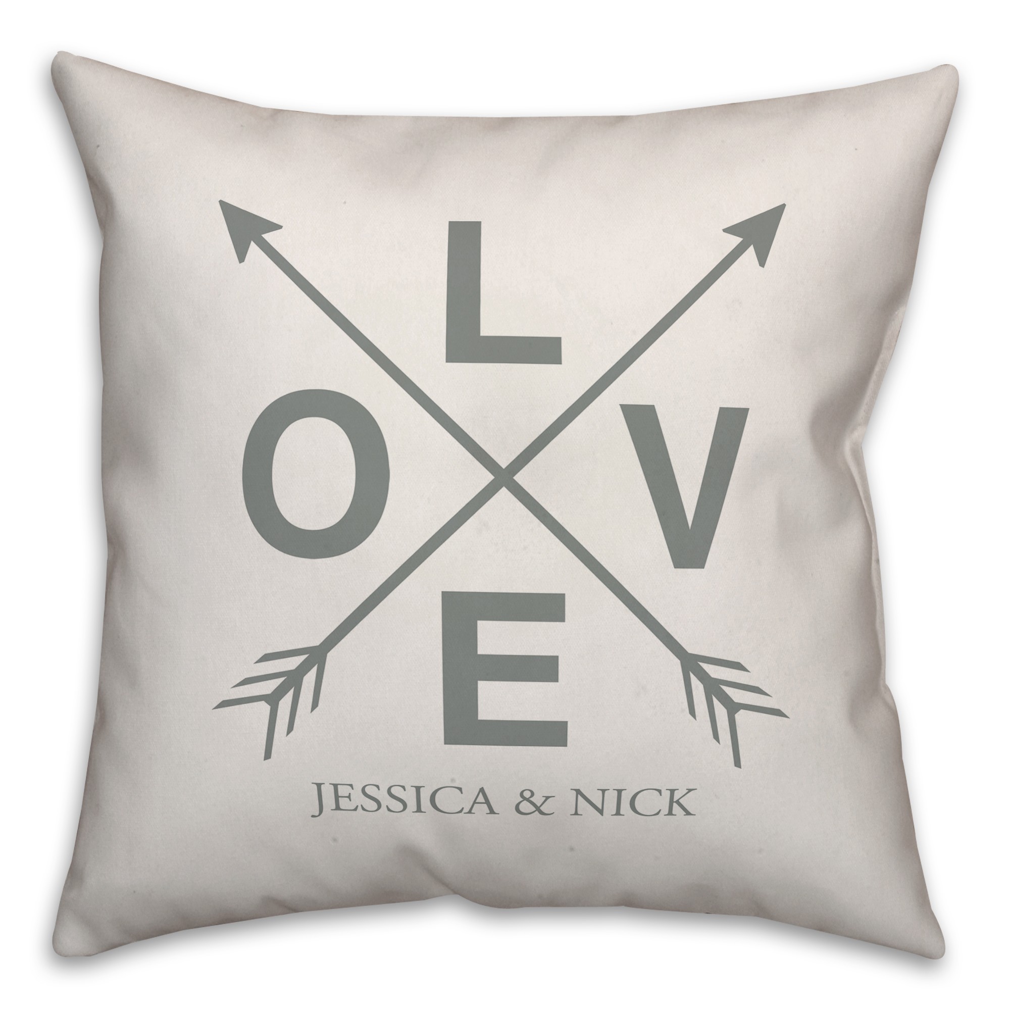 Love Arrows 18x18 Personalized Spun Poly Pillow