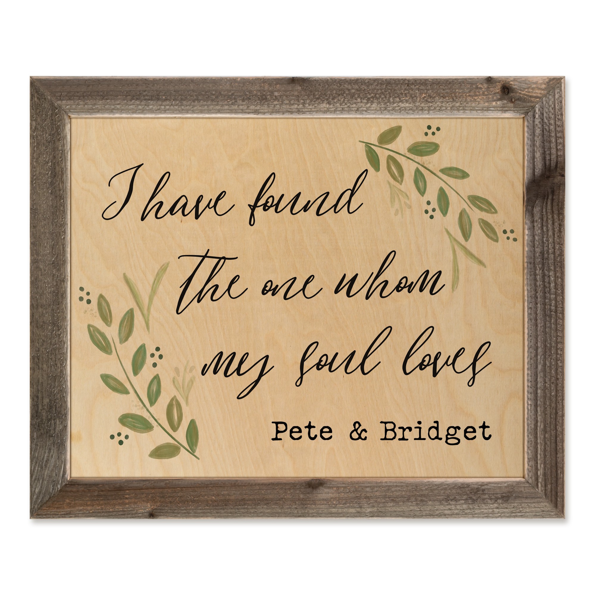 Whom My Soul Loves 20x16 Personalized Framed Wood Print