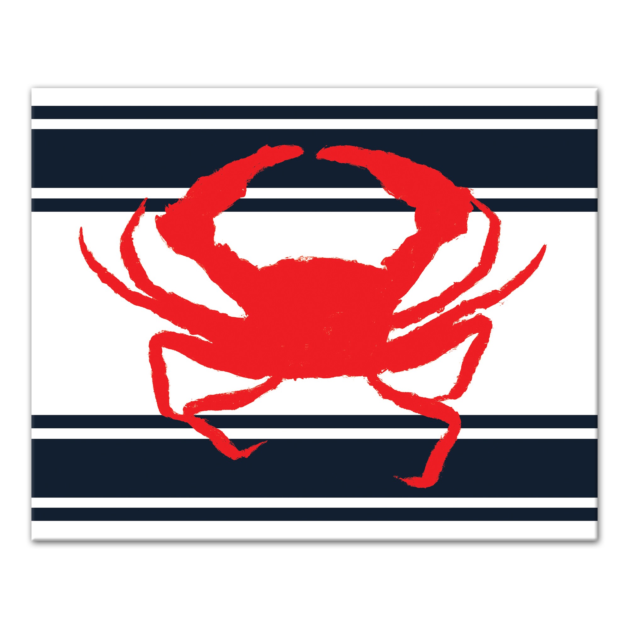 Nautical Stripes Crab 16x20 Canvas Wall Art