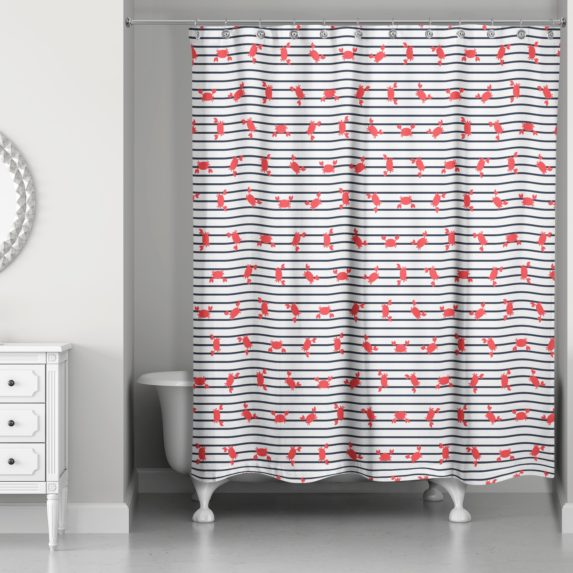 Dancing Crabs 71x74 Shower Curtain