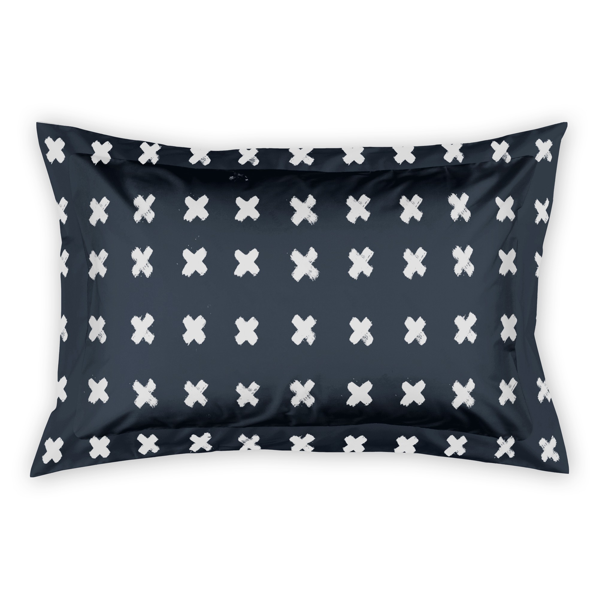 Navy Cross Pattern Sham