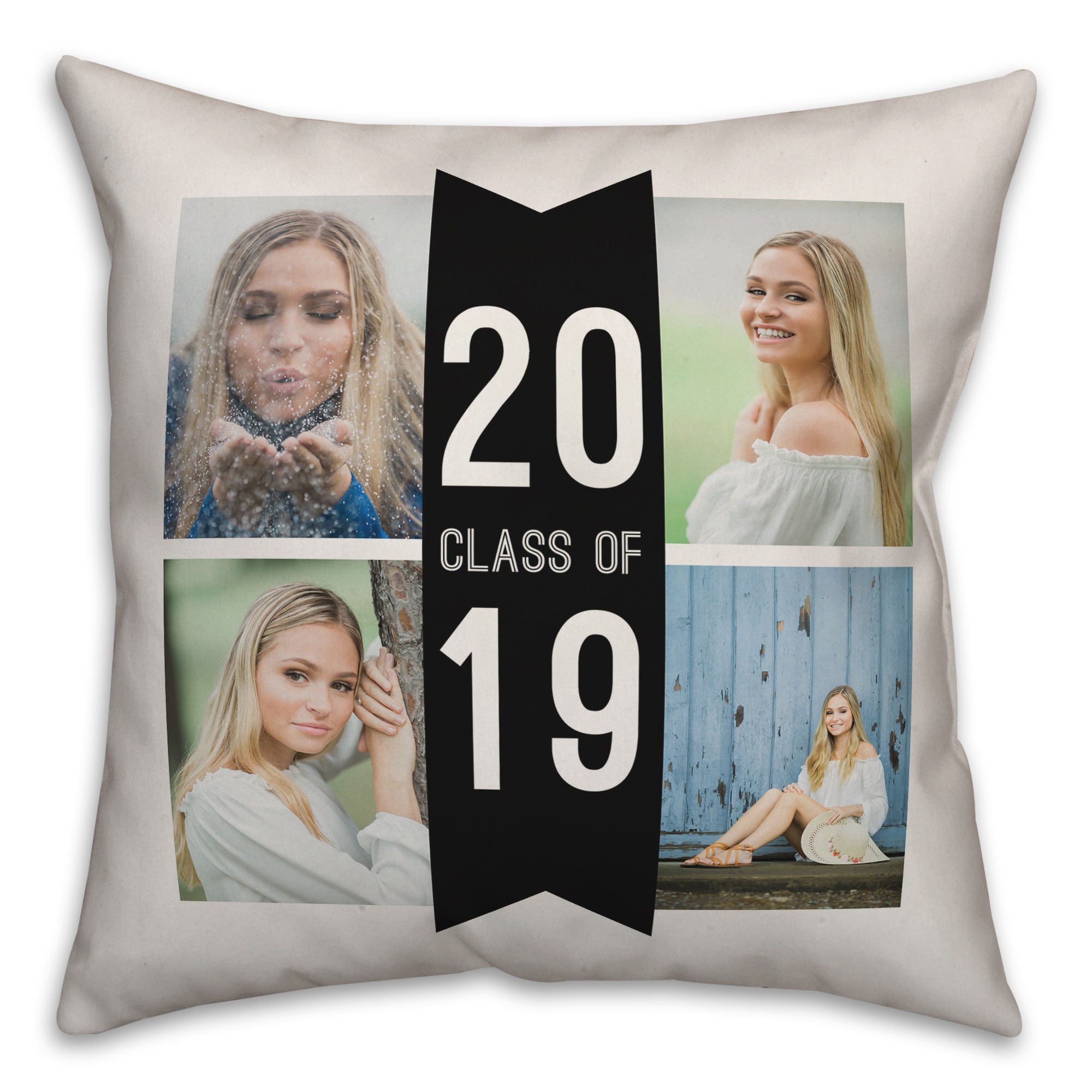 Class of Collage 18x18 Personalized Spun Poly Pillow