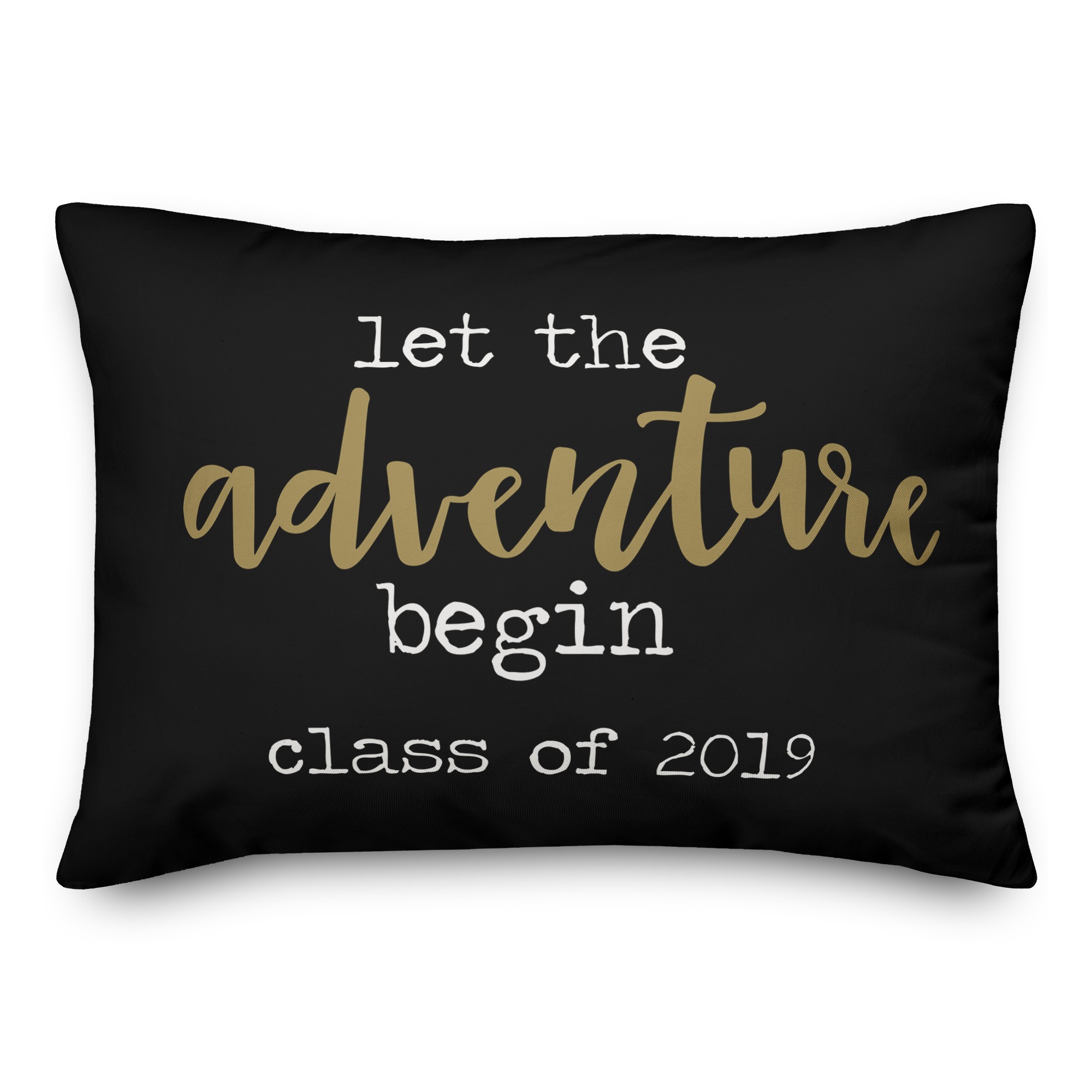 Let The Adventure Begin 14x20 Personalized Spun Poly Pillow