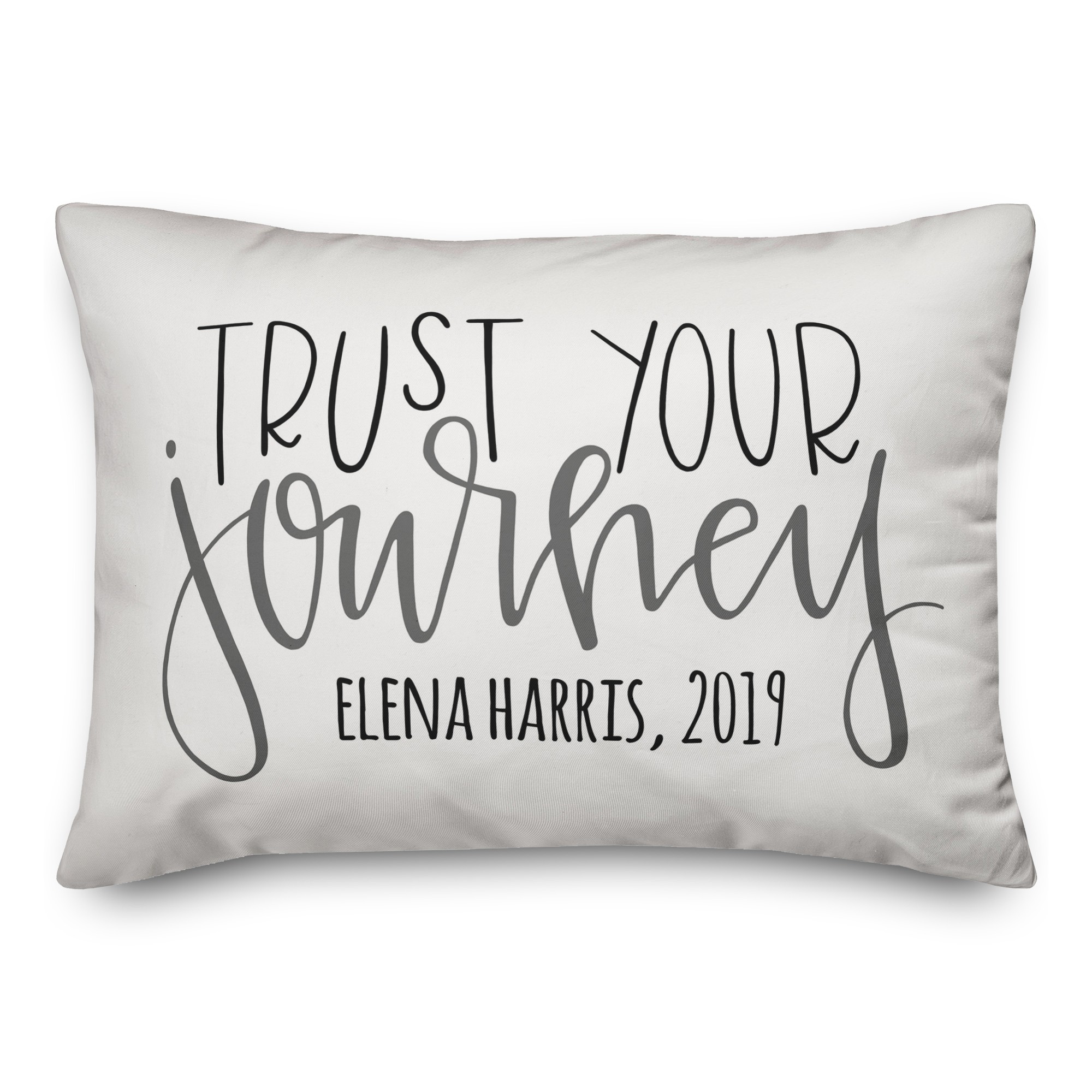 Trust Your Journey 14x20 Personalized Spun Poly Pillow