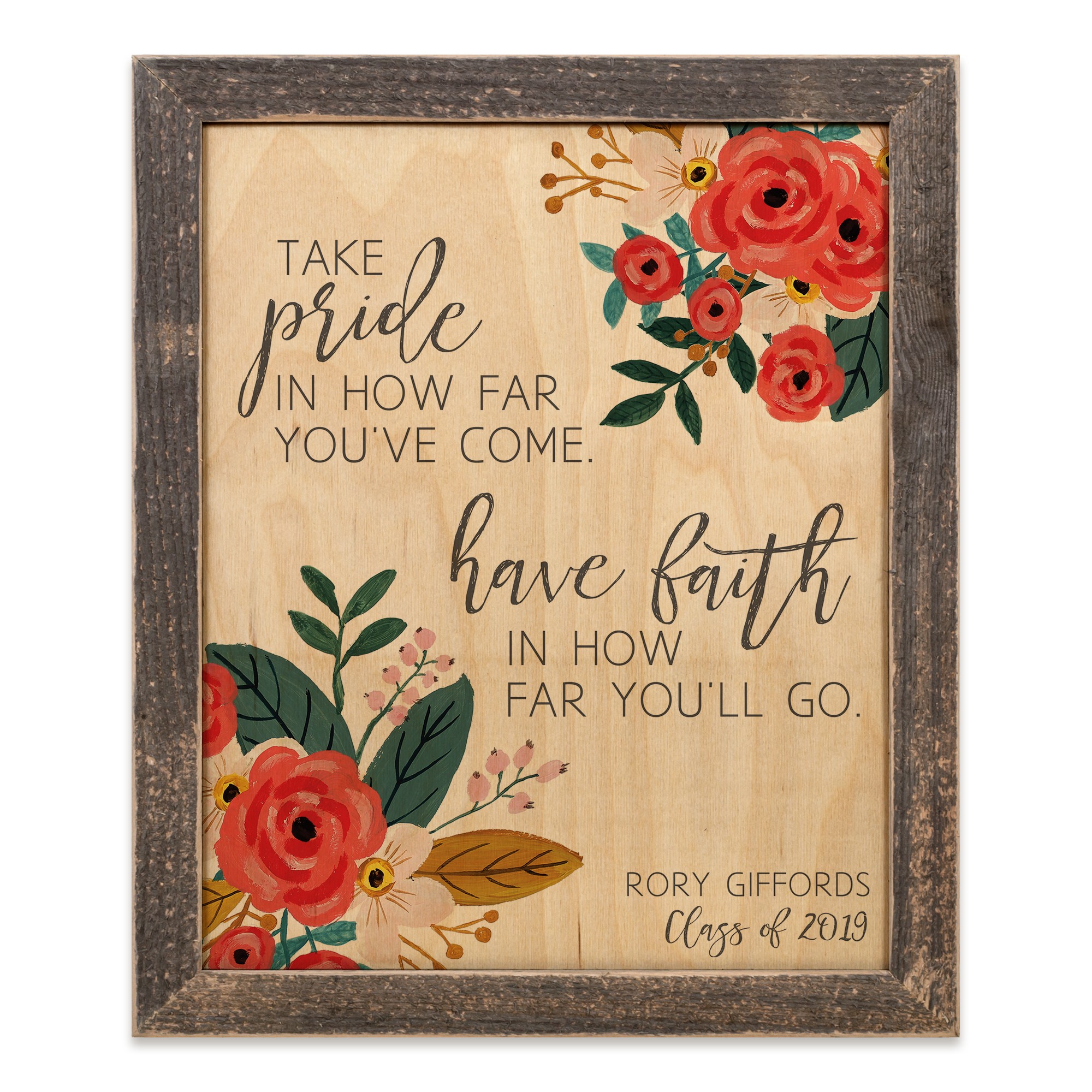 Take Pride and Have Faith 14x11 Personalized Framed Wood Print