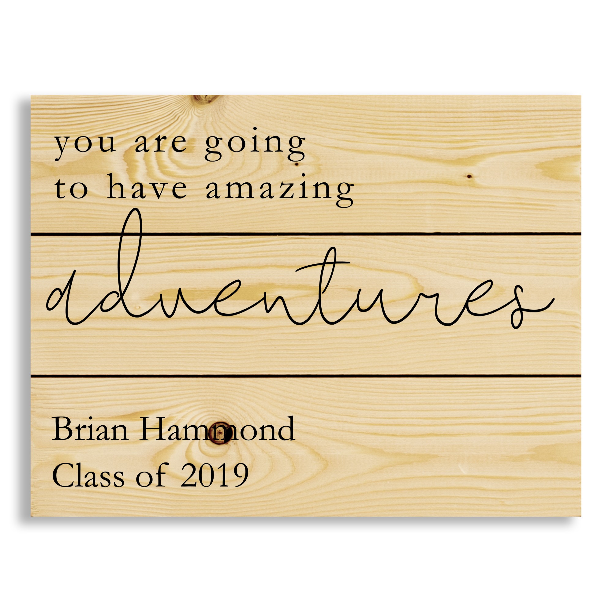 Amazing Adventures 14x10.5 Personalized Pallet Wood Art