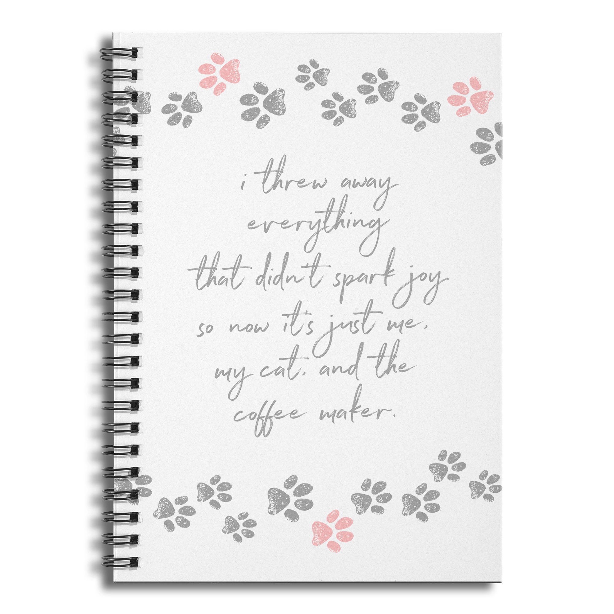 My Cat and Coffee 6x8 Ruled Spiral Notebook
