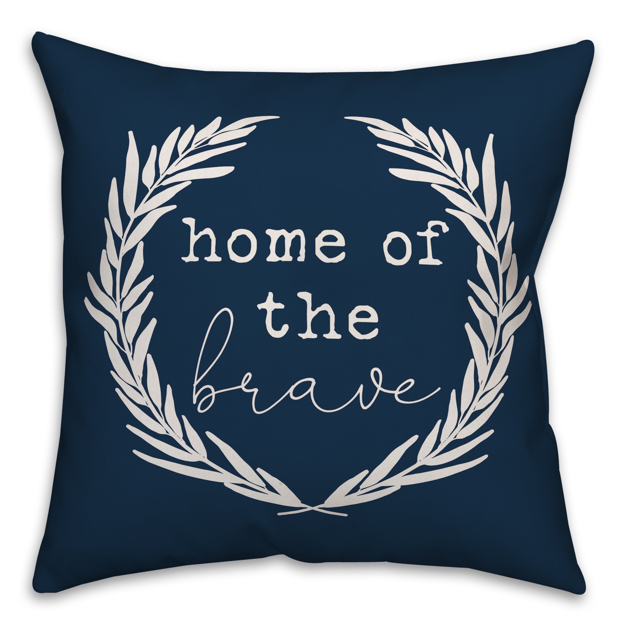 Home of the Brave Wreath 18x18 Spun Poly Pillow