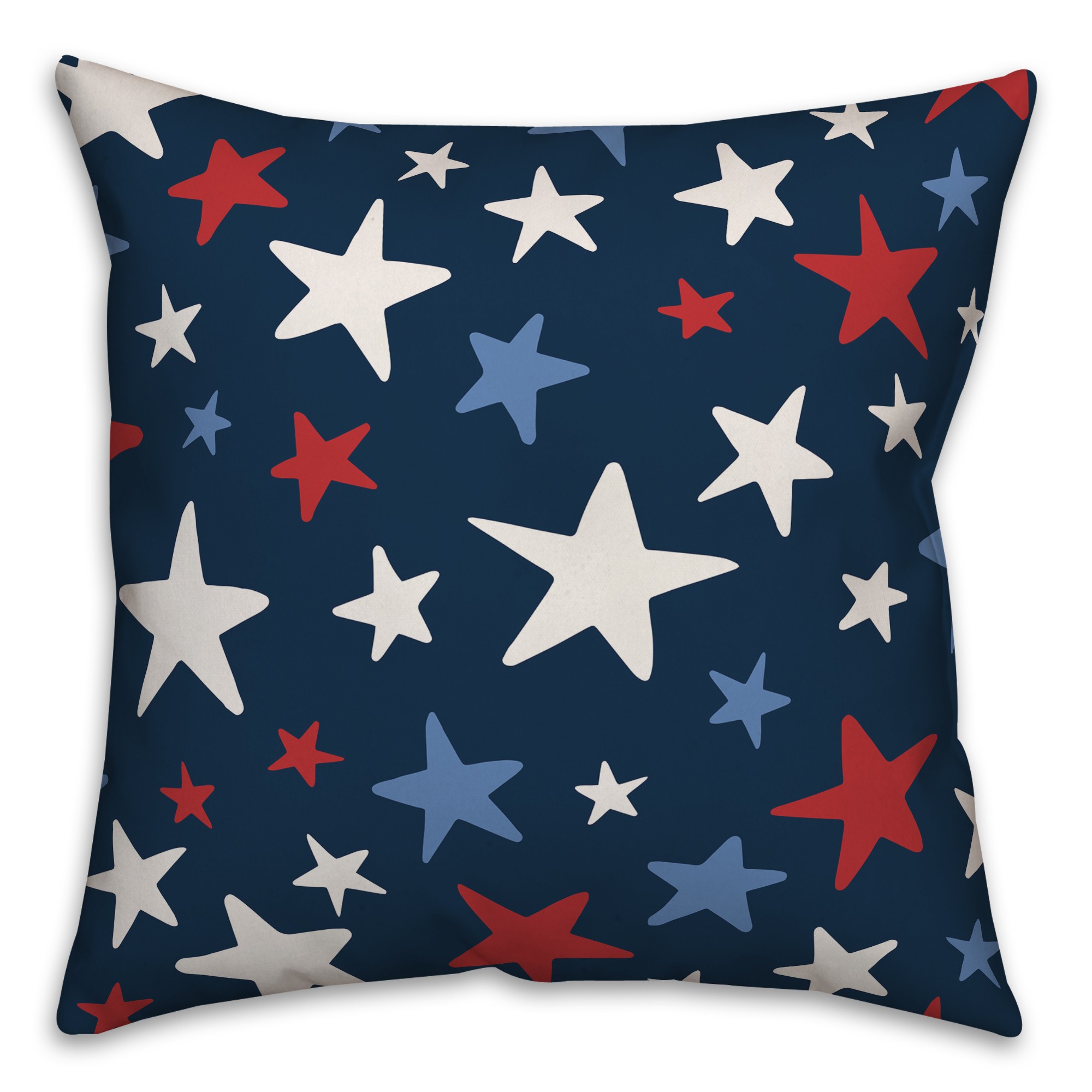 Red White and Blue Stars 18x18 Spun Poly Pillow