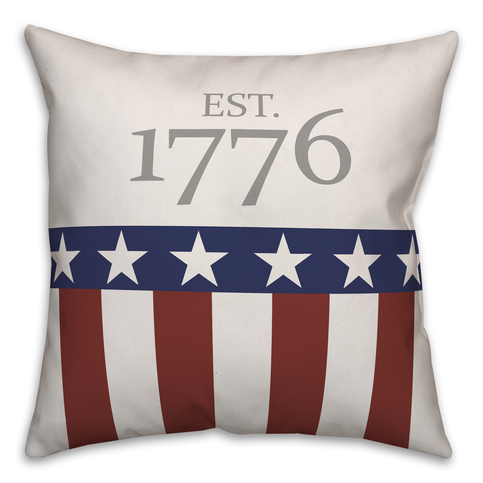 Est. 1776 Stars and Stripes 18x18 Spun Poly Pillow