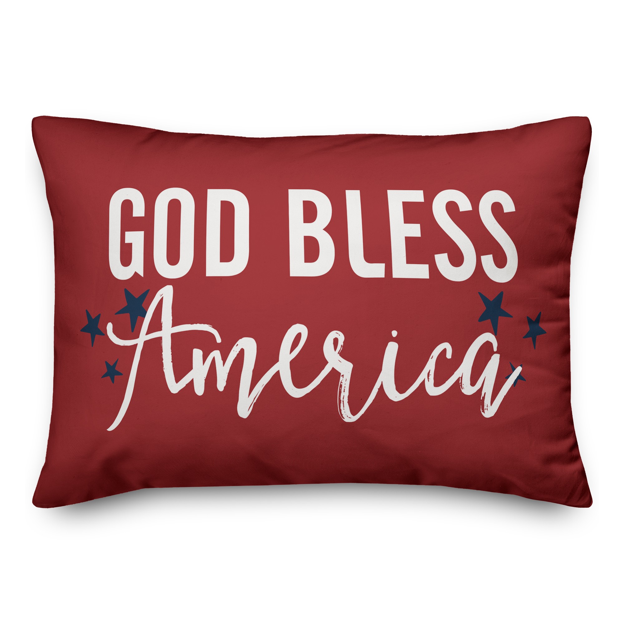 God Bless America Script 14x20 Spun Poly Pillow