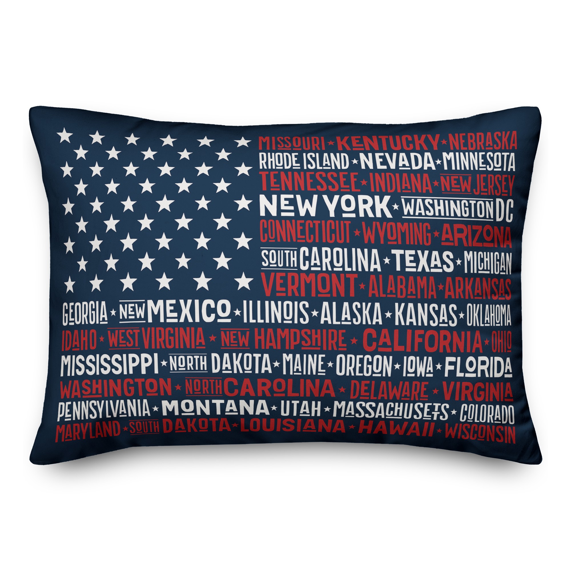 States Flag 14x20 Spun Poly Pillow Cover