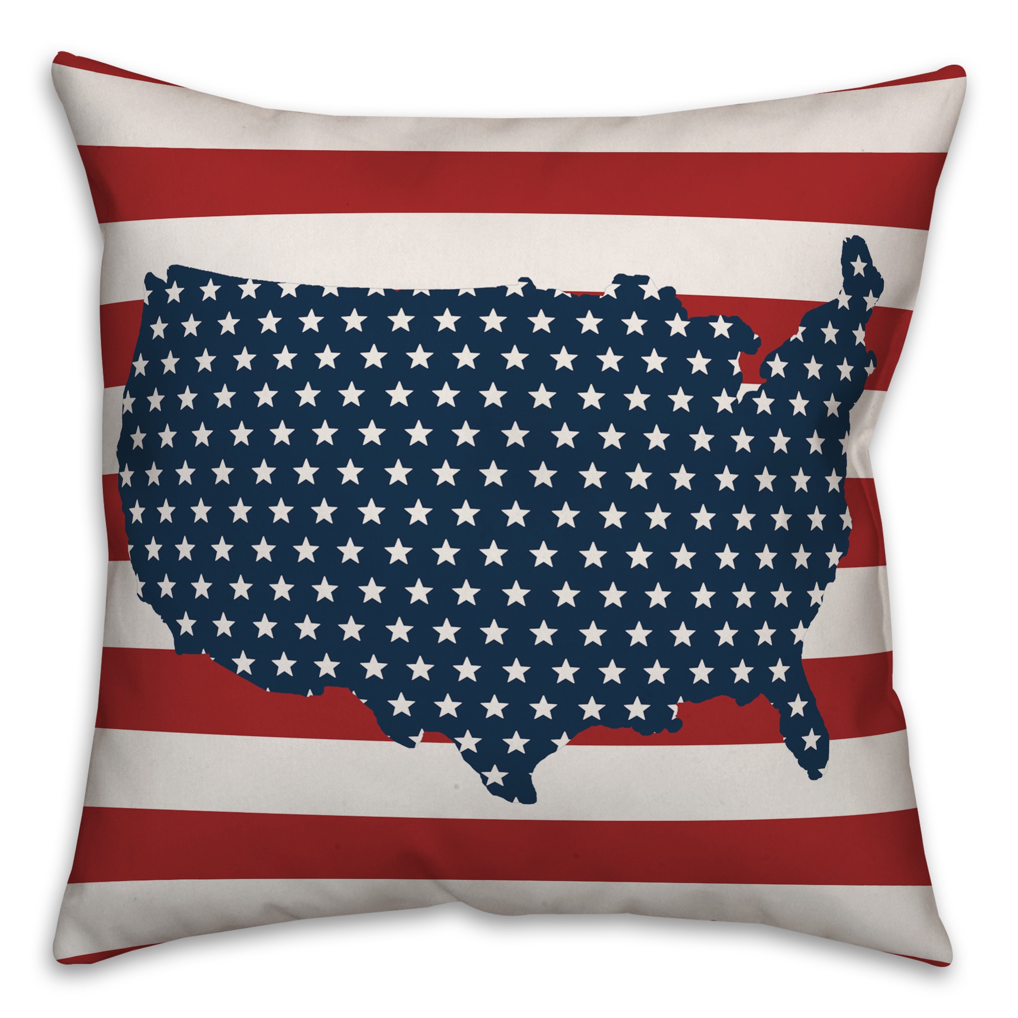 United States Cutout  18x18 Spun Poly Pillow