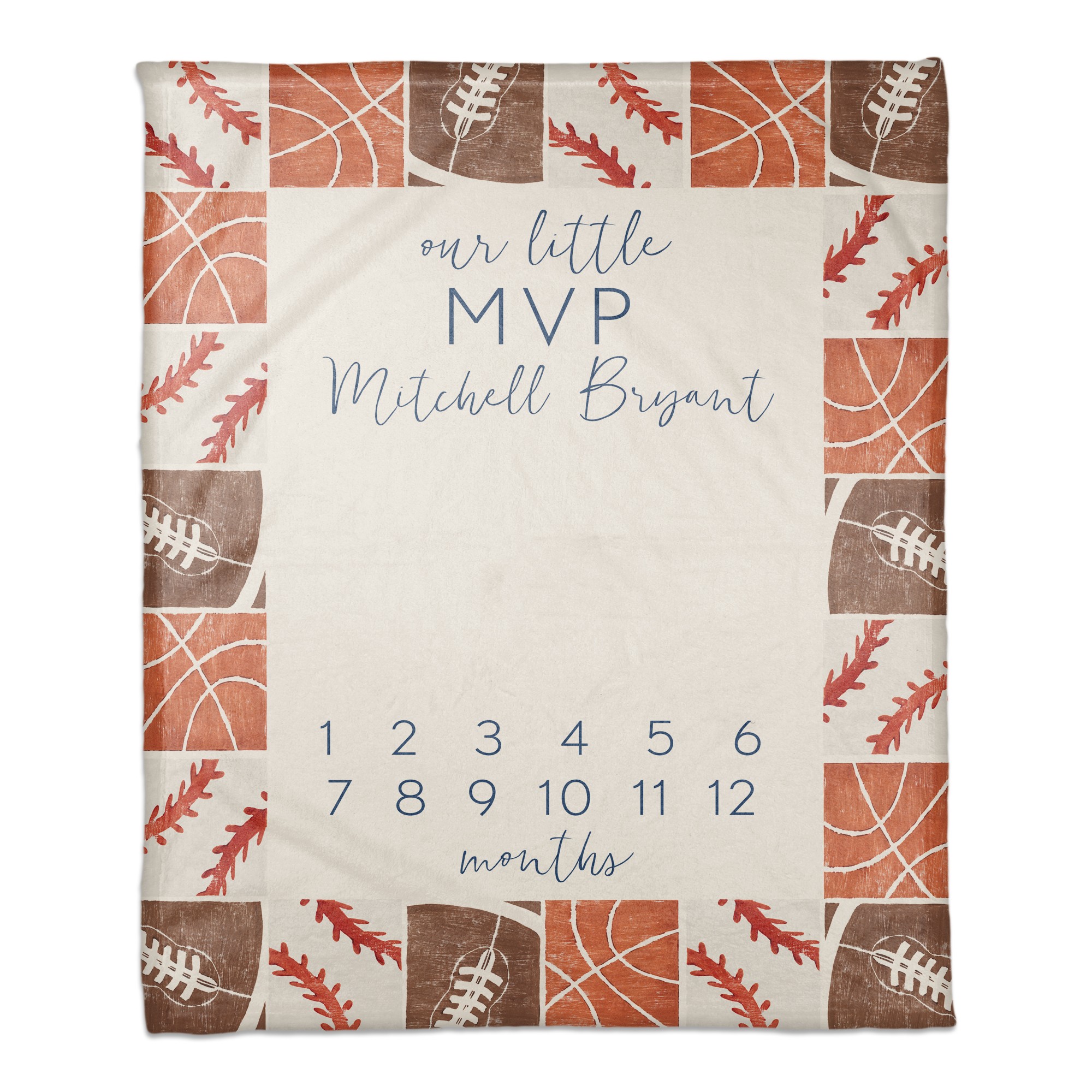 Our Little MVP 50x60 Personalized Coral Fleece Blanket