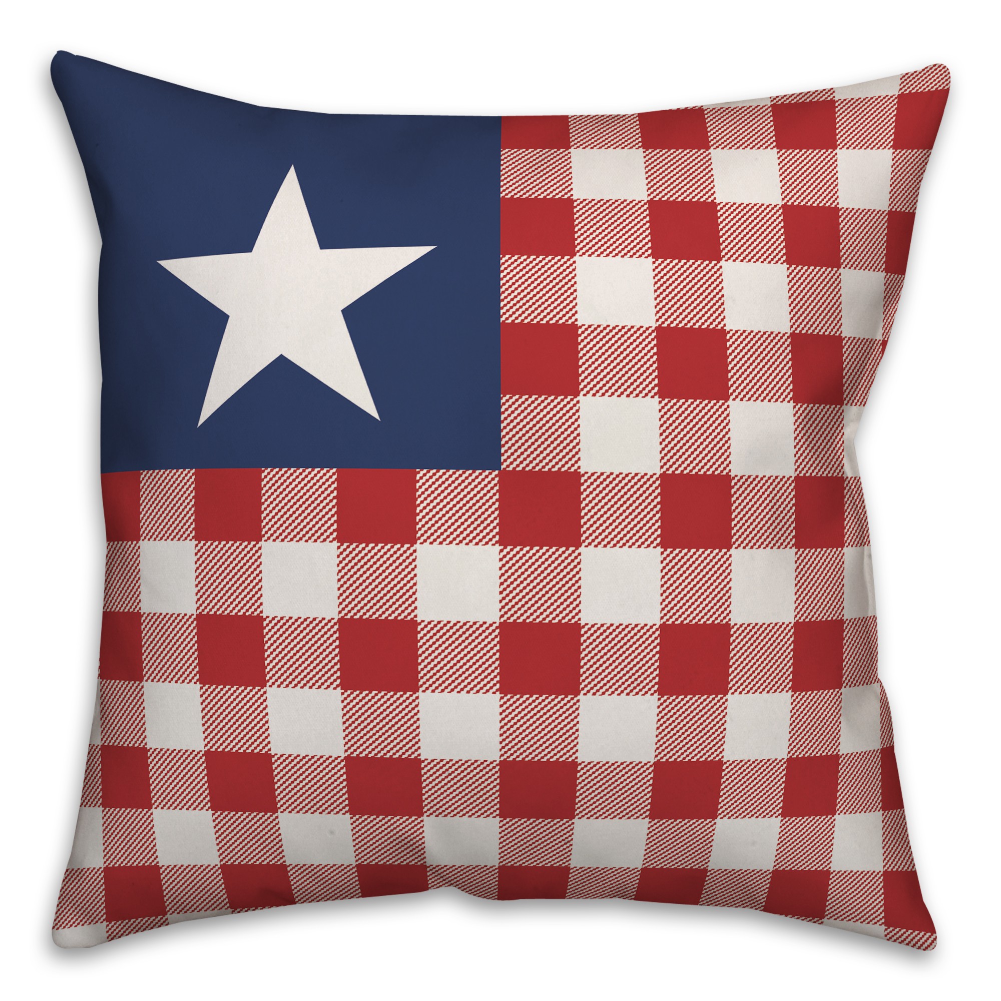 Patriotic Buffalo Check 18x18 Spun Poly Pillow