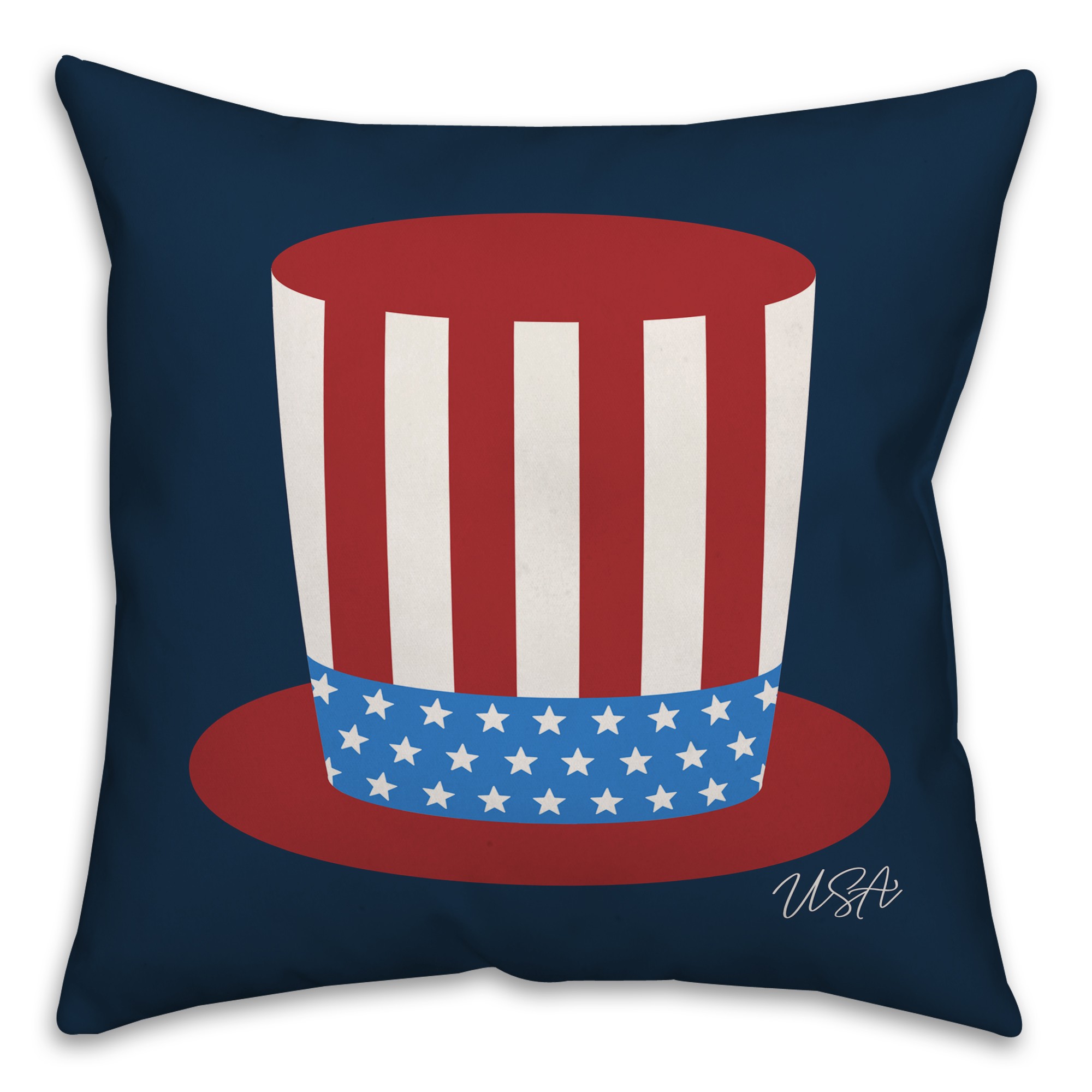 Patriotic Top Hat 18x18 Spun Poly Pillow