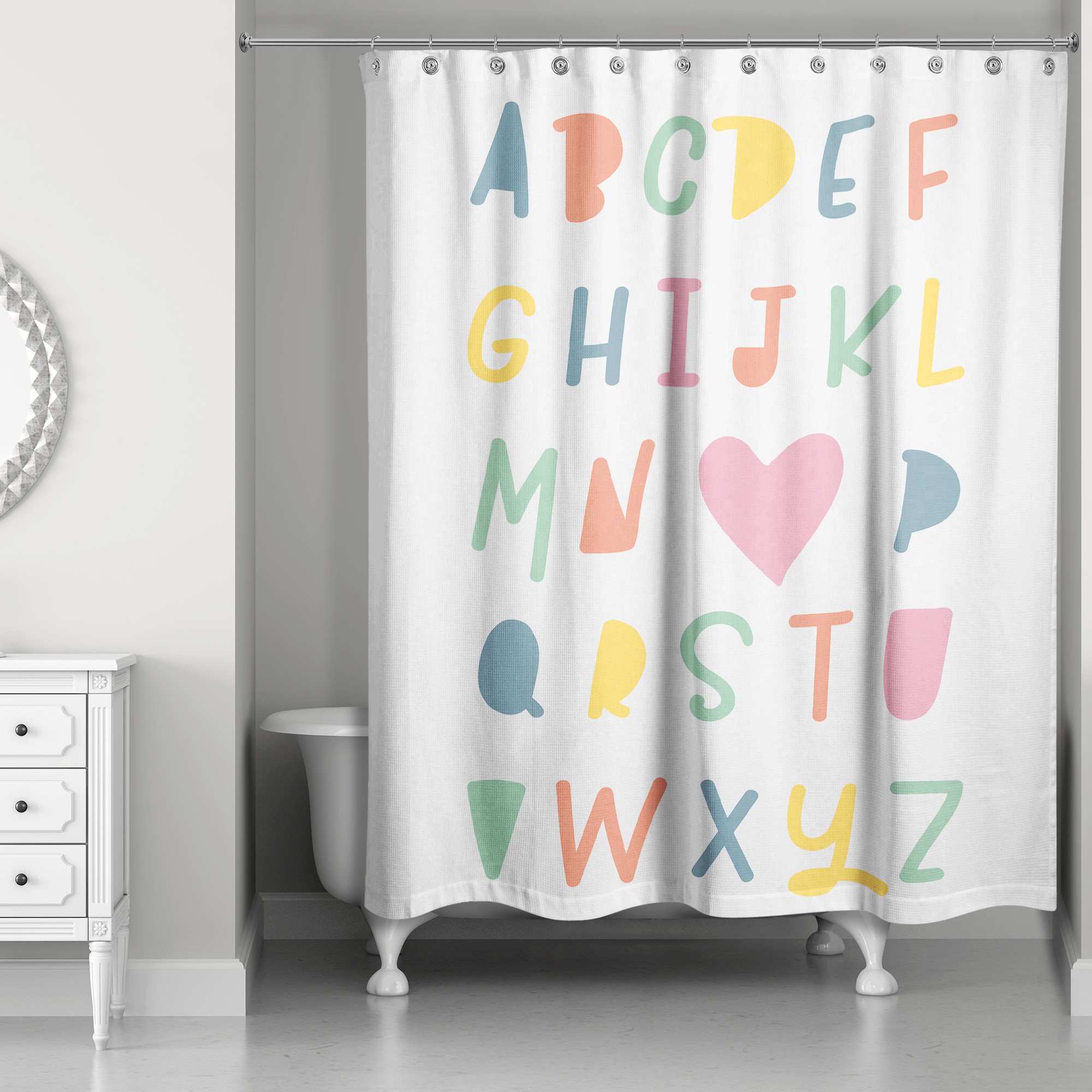I Love You ABC's 71x74 Shower Curtain