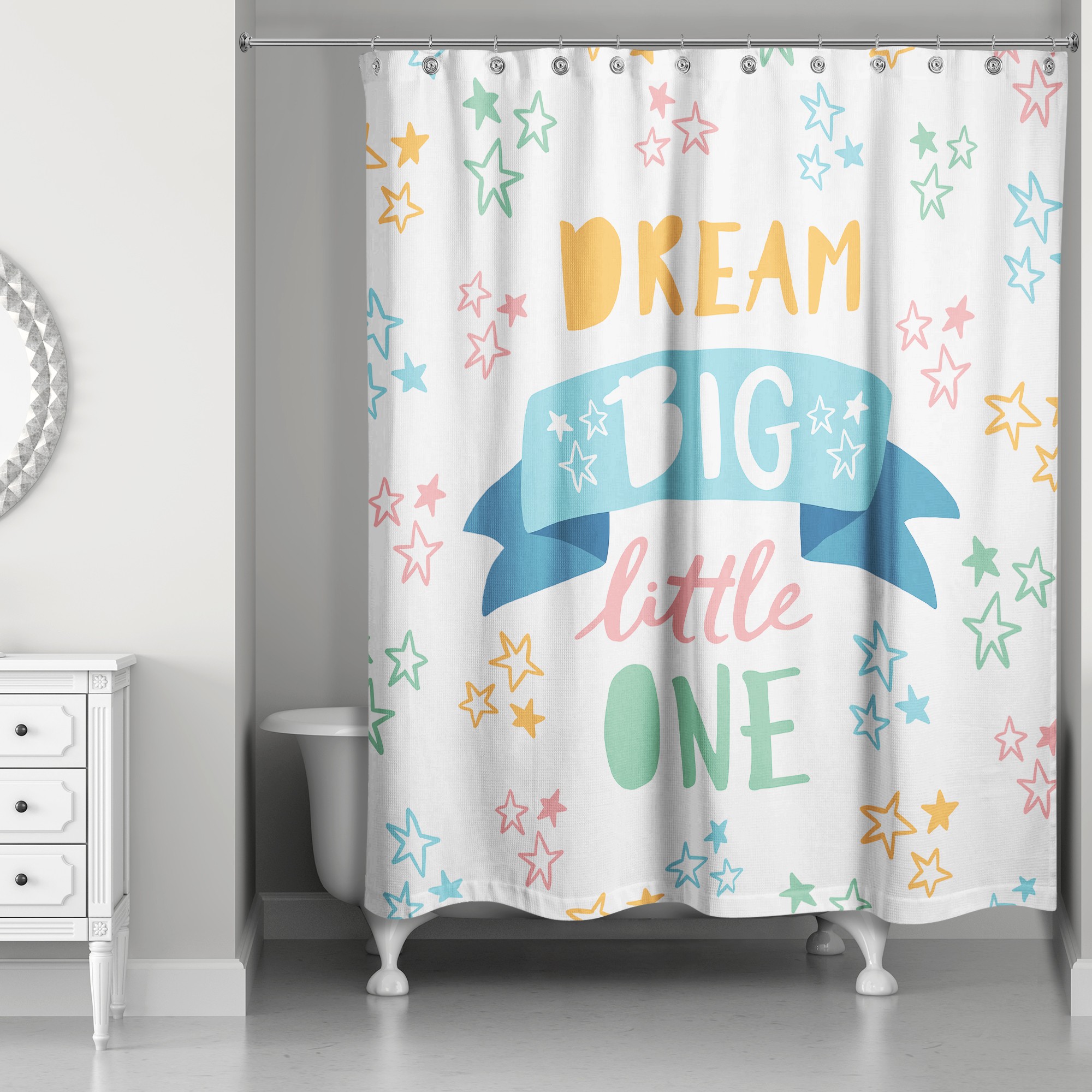 Dream Big Little One 71x74 Shower Curtain