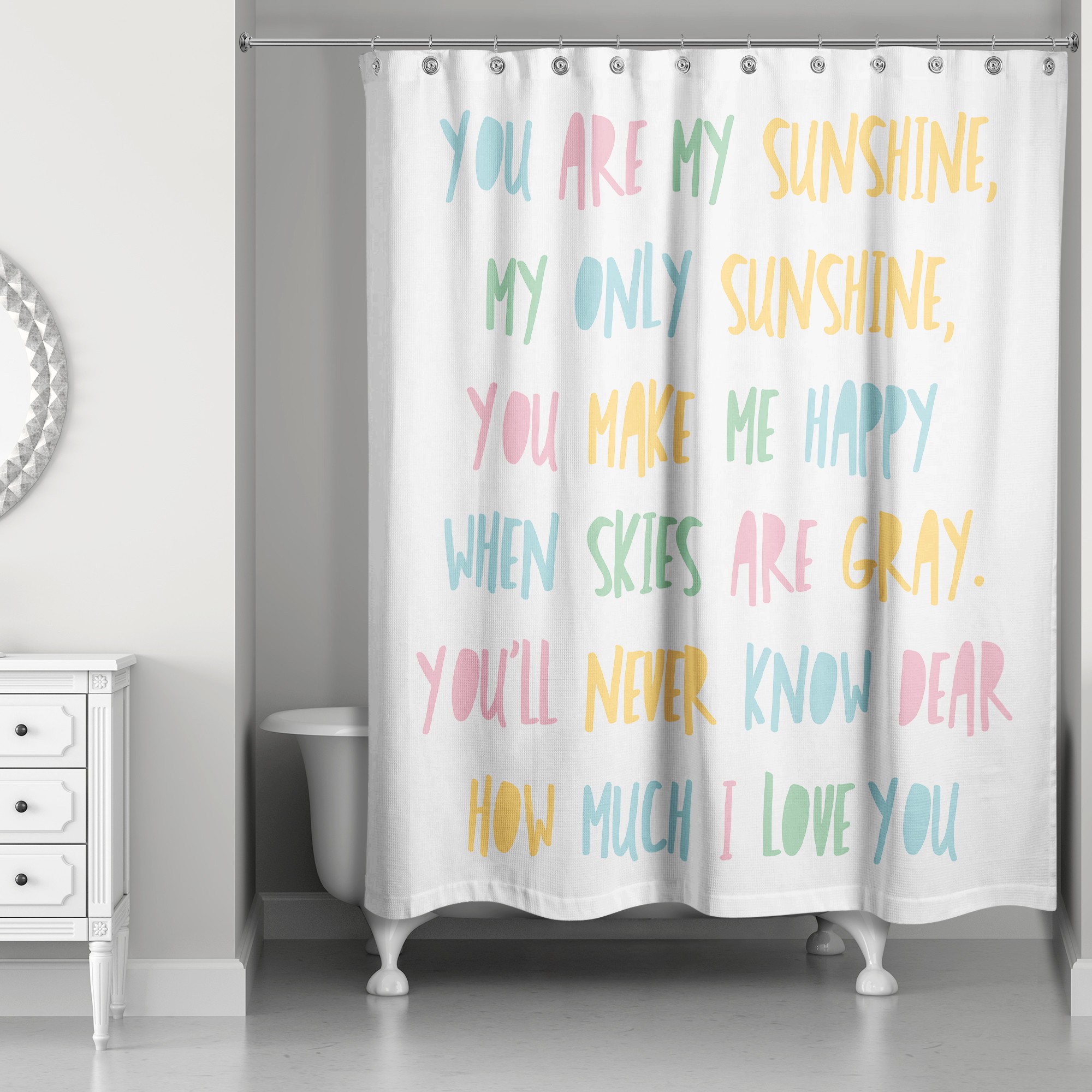 You Are My Sunshine 71x74 Shower Curtain