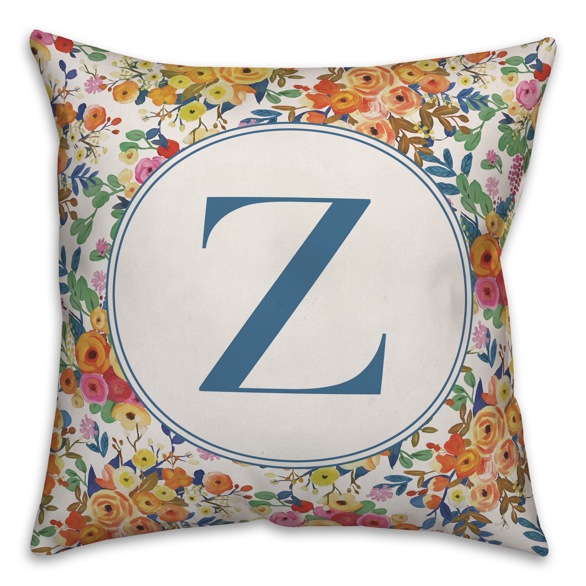 Wildflower Monogram Pillow