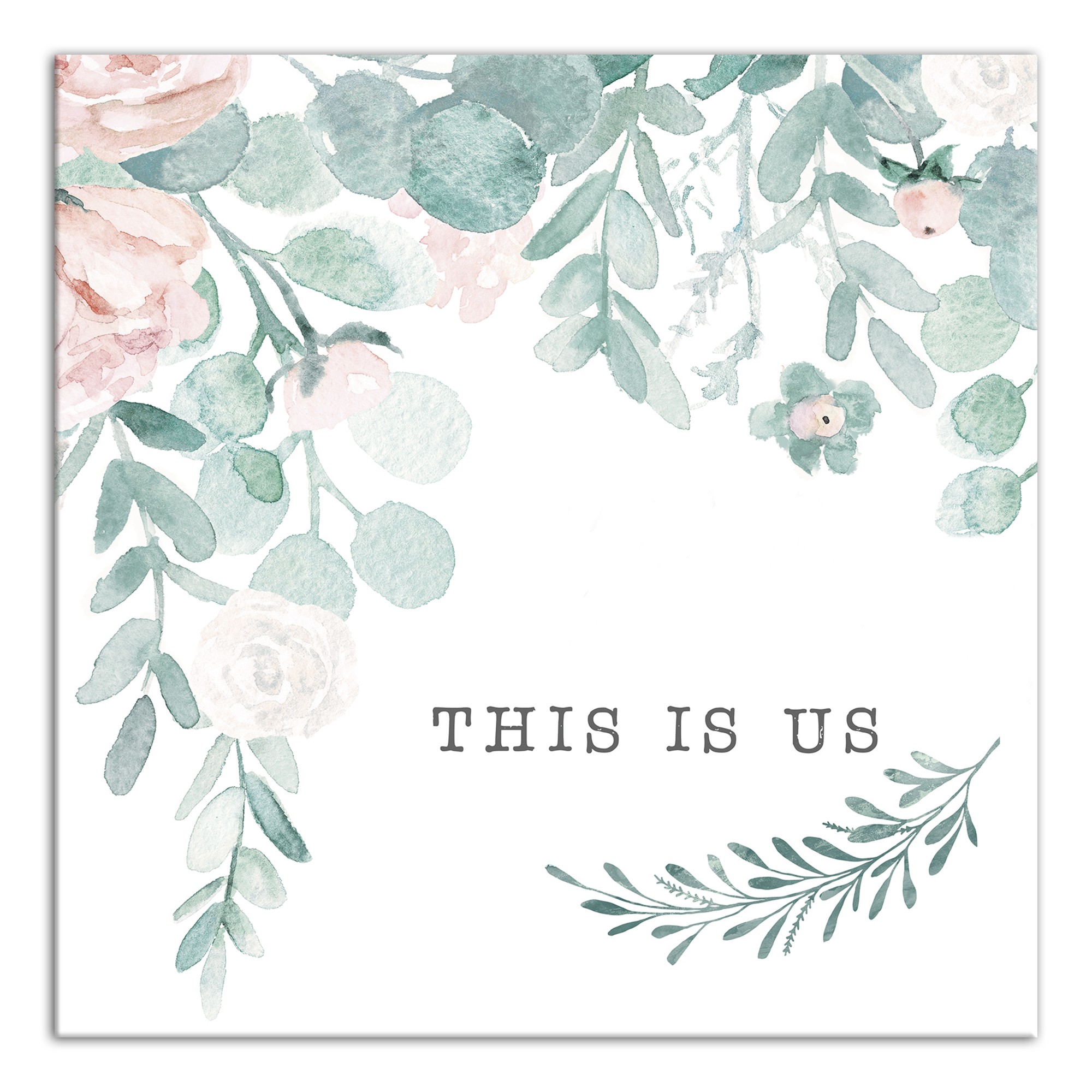This is Us Floral 12x12 Canvas Wall Art