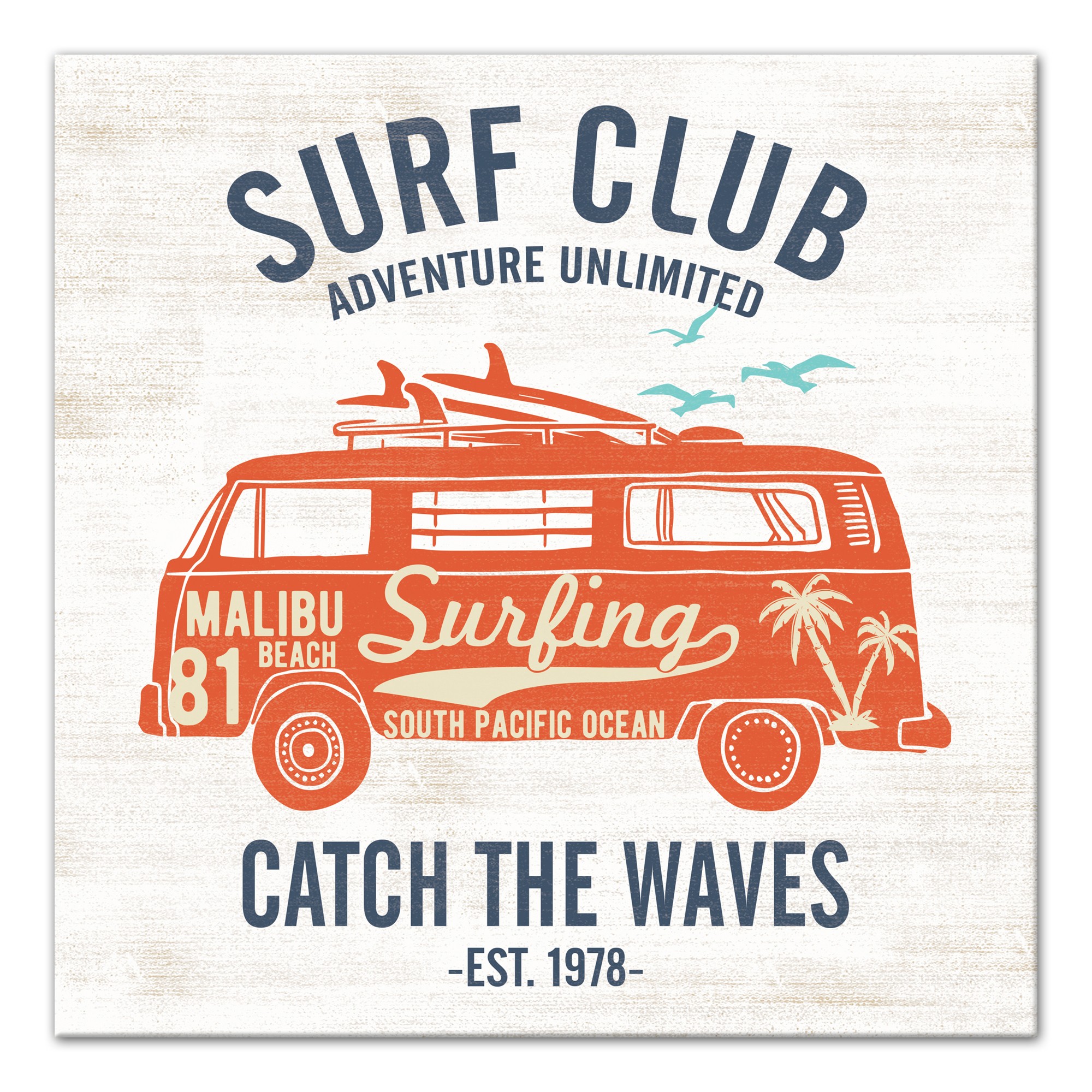 Surf Club 16x16 Canvas Wall Art
