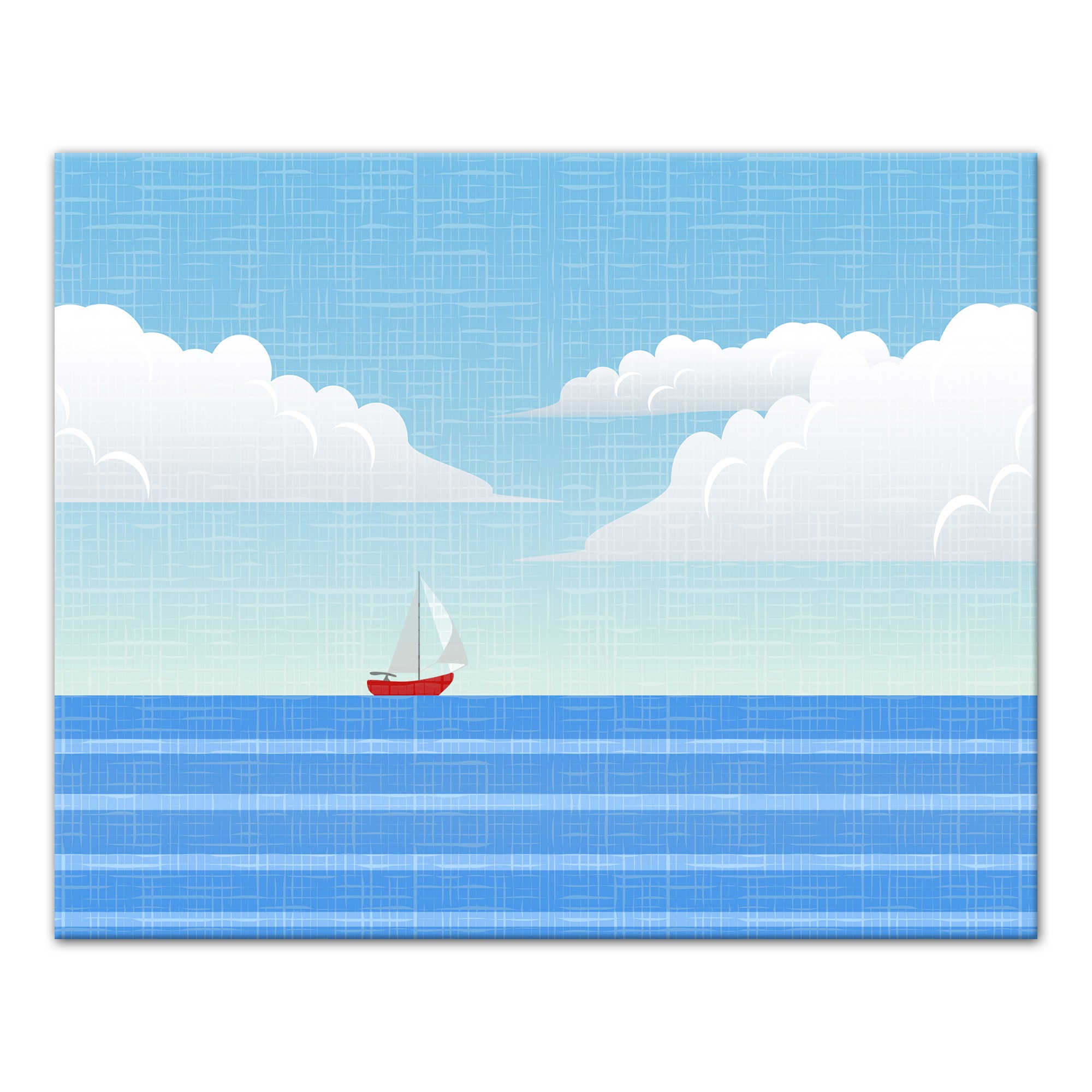 Lonely Sailboat 16x20 Canvas Wall Art