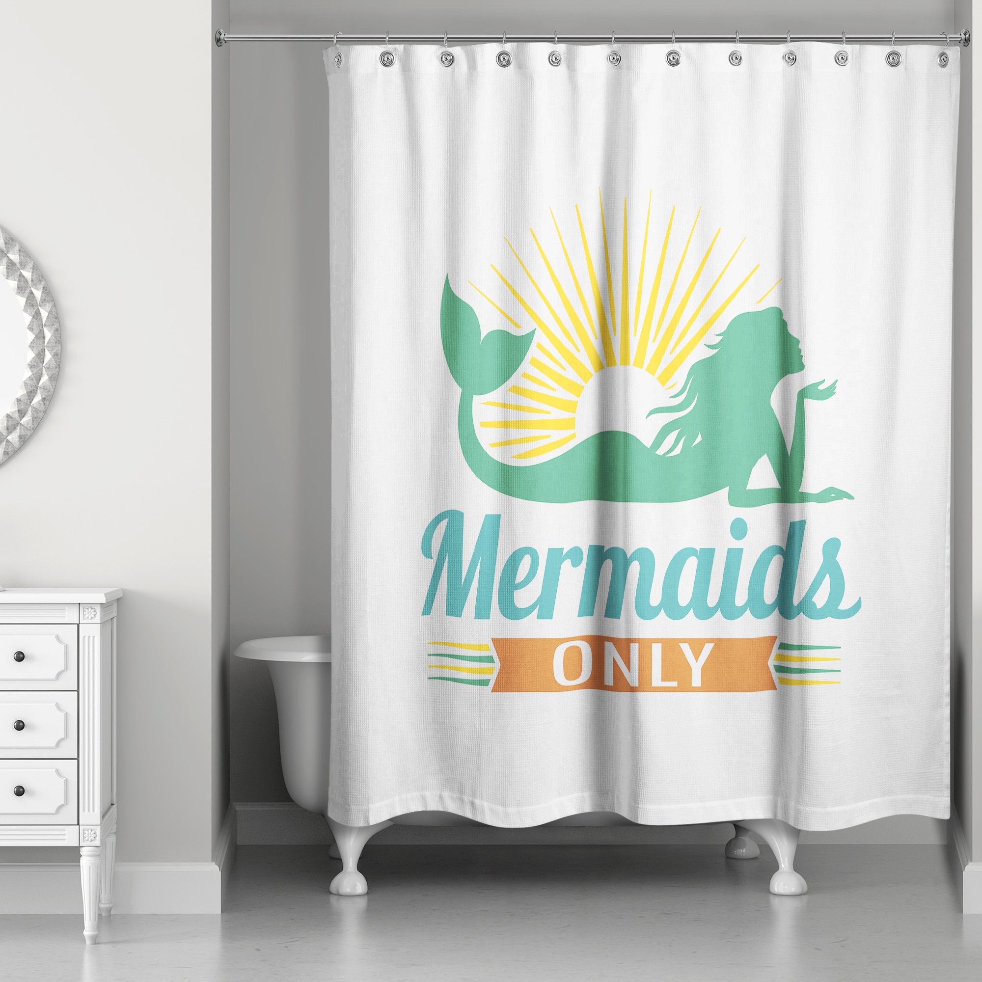 Mermaids Only 71x74 Shower Curtain