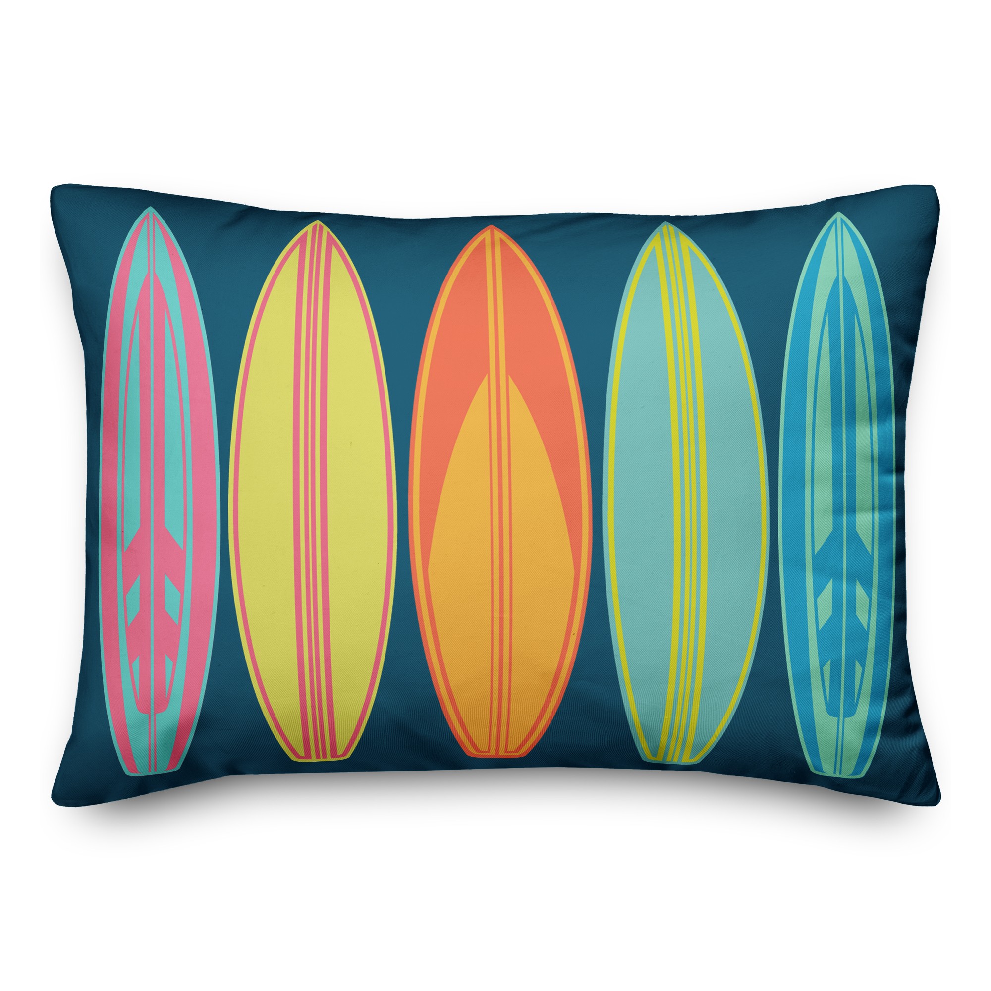 Surf Board Pattern 14x20 Spun Poly Pillow Cover