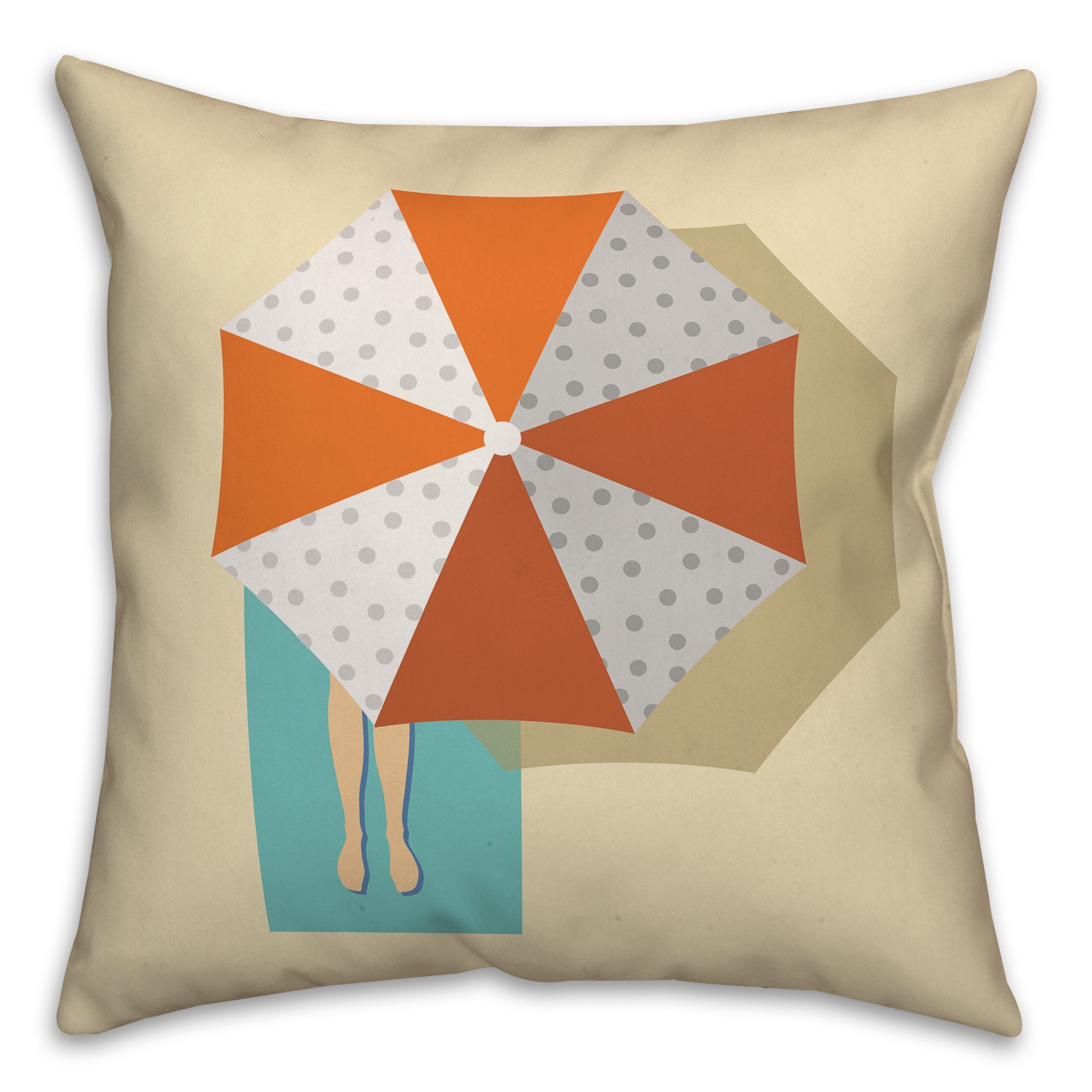 Retro Beach Umbrella Pillow