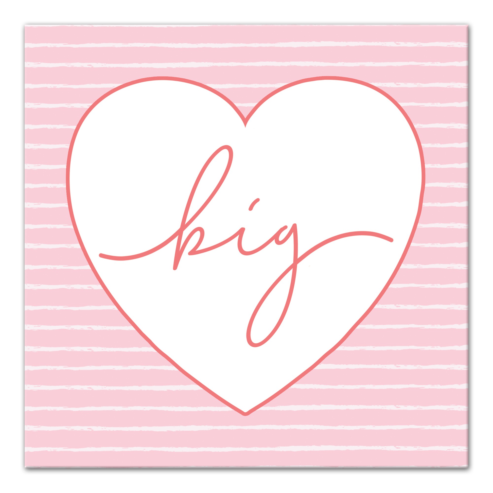 Big Script Heart 12x12 Canvas Wall Art