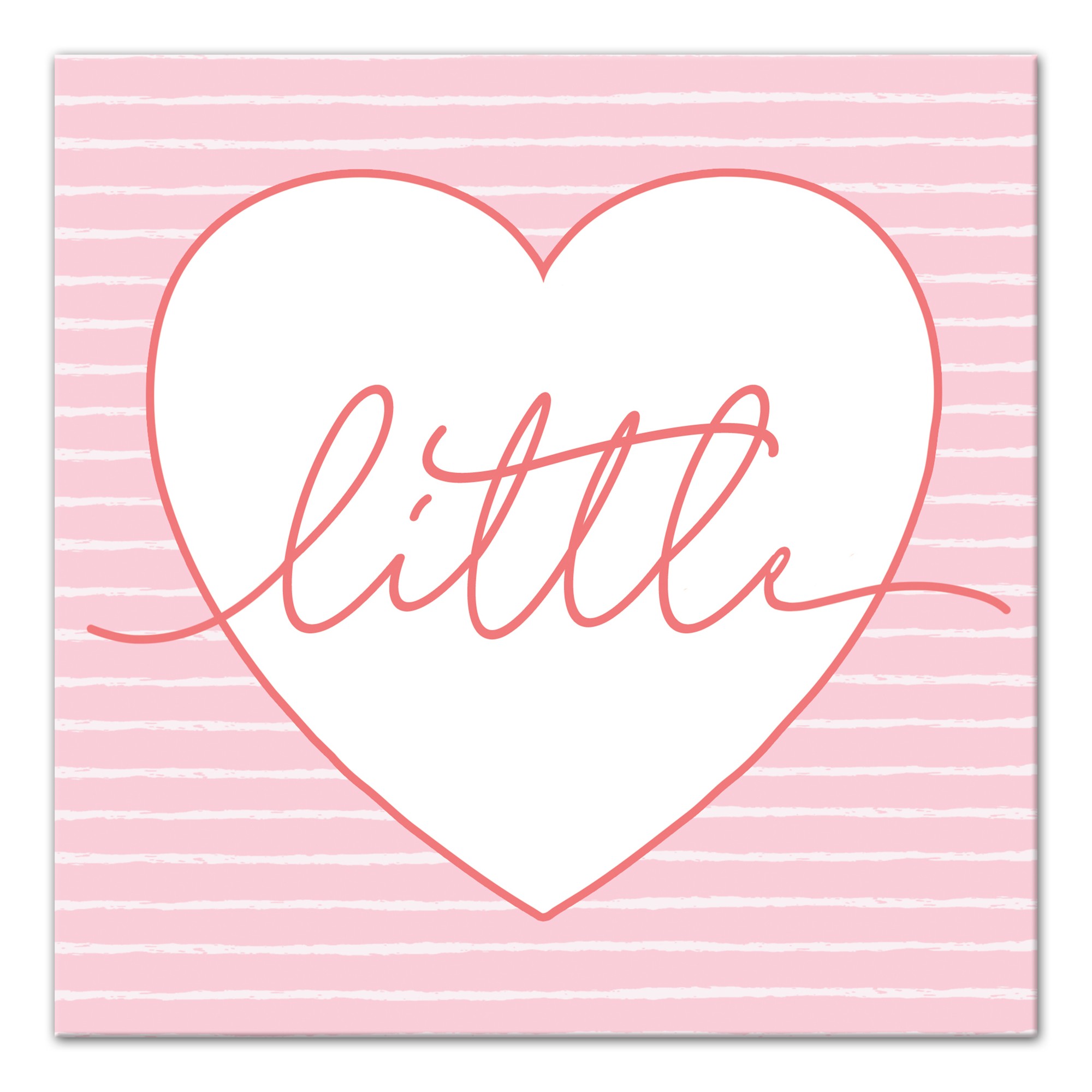 Little Script Heart 12x12 Canvas Wall Art