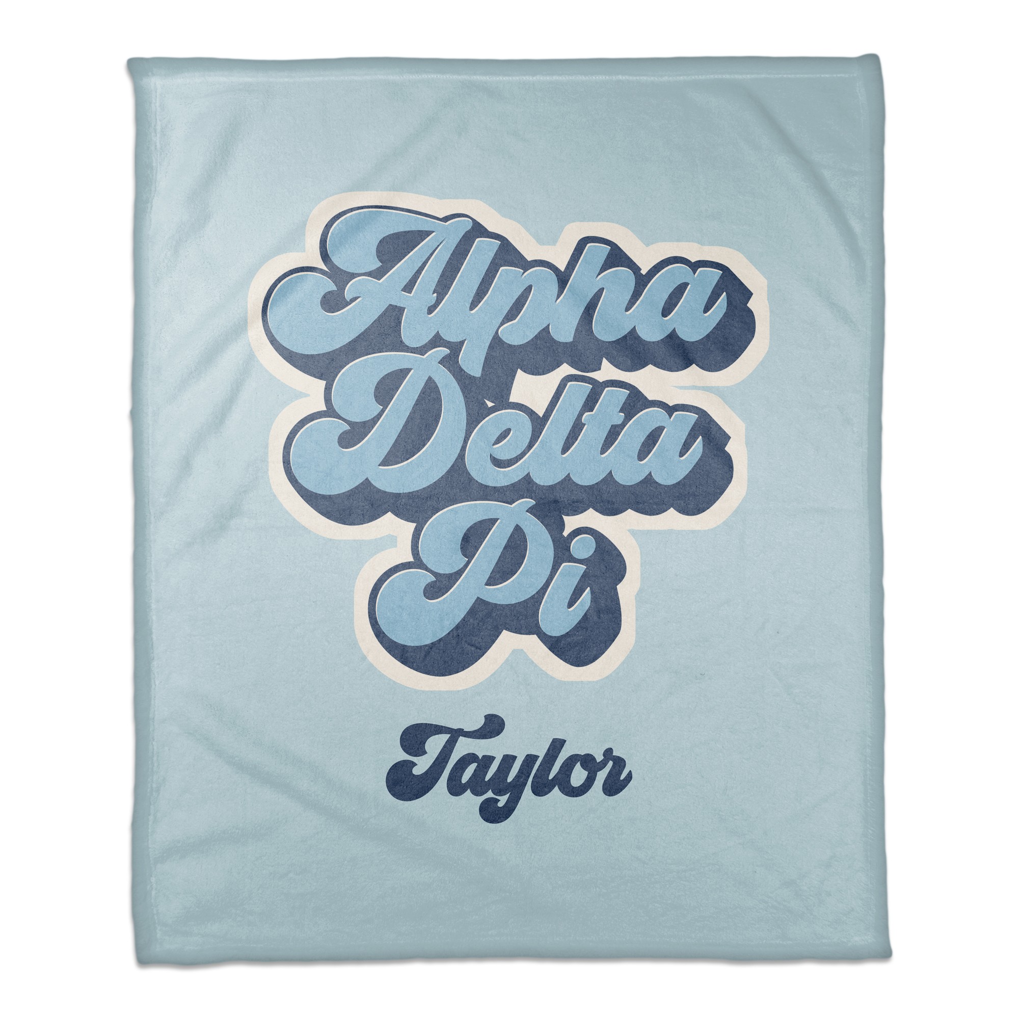 Retro Script - Alpha Delta Pi 50x60 Personalized Coral Fleece Blanket