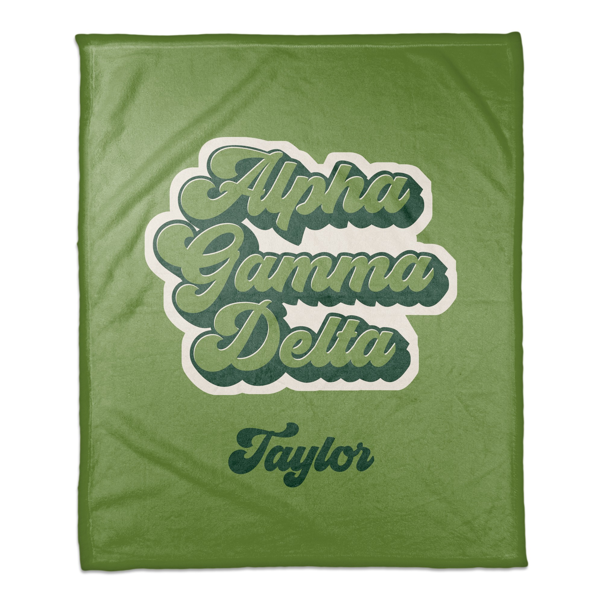 Retro Script - Alpha Gamma Delta 50x60 Personalized Coral Fleece Blanket