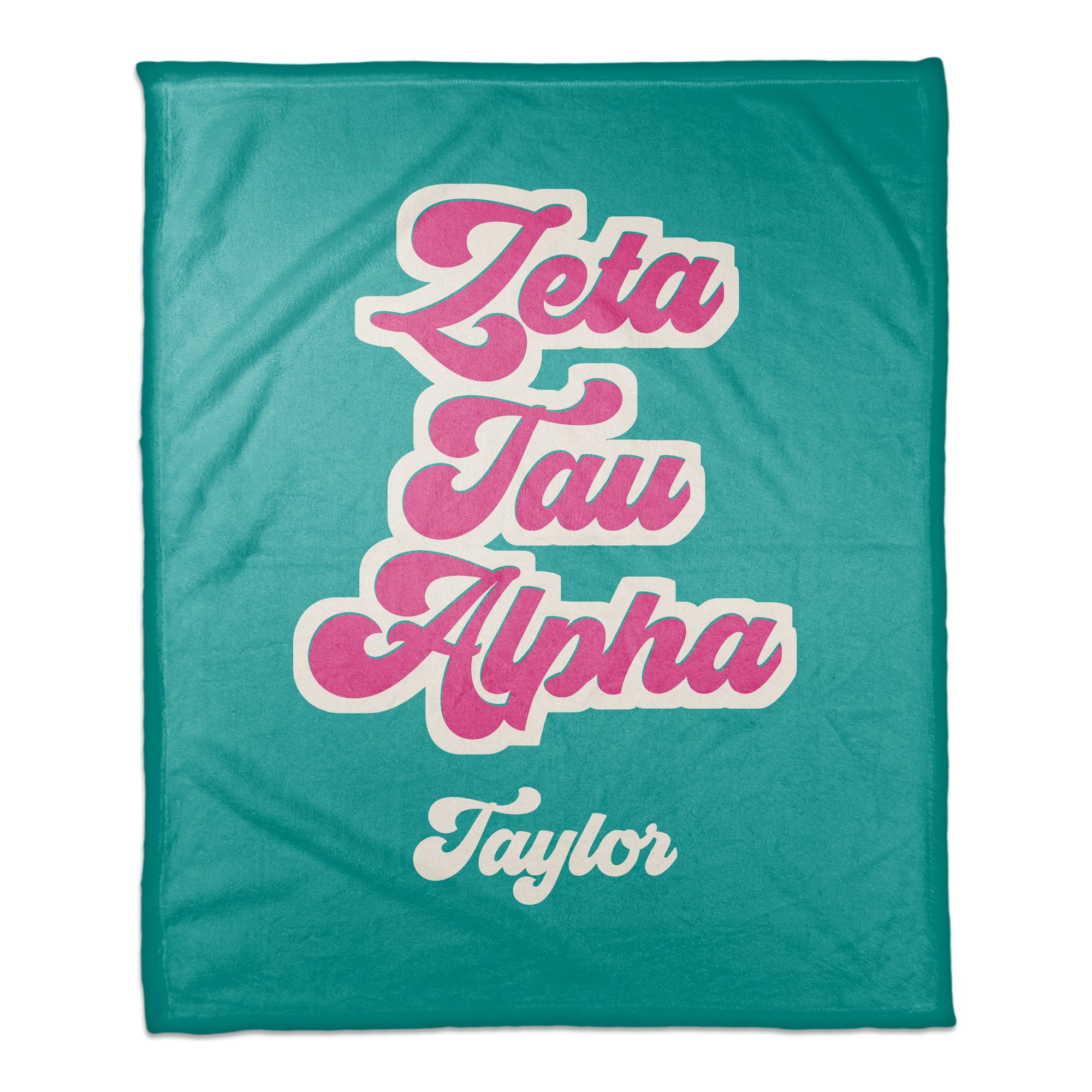 Retro Script - Zeta Tau Alpha 50x60 Personalized Coral Fleece Blanket