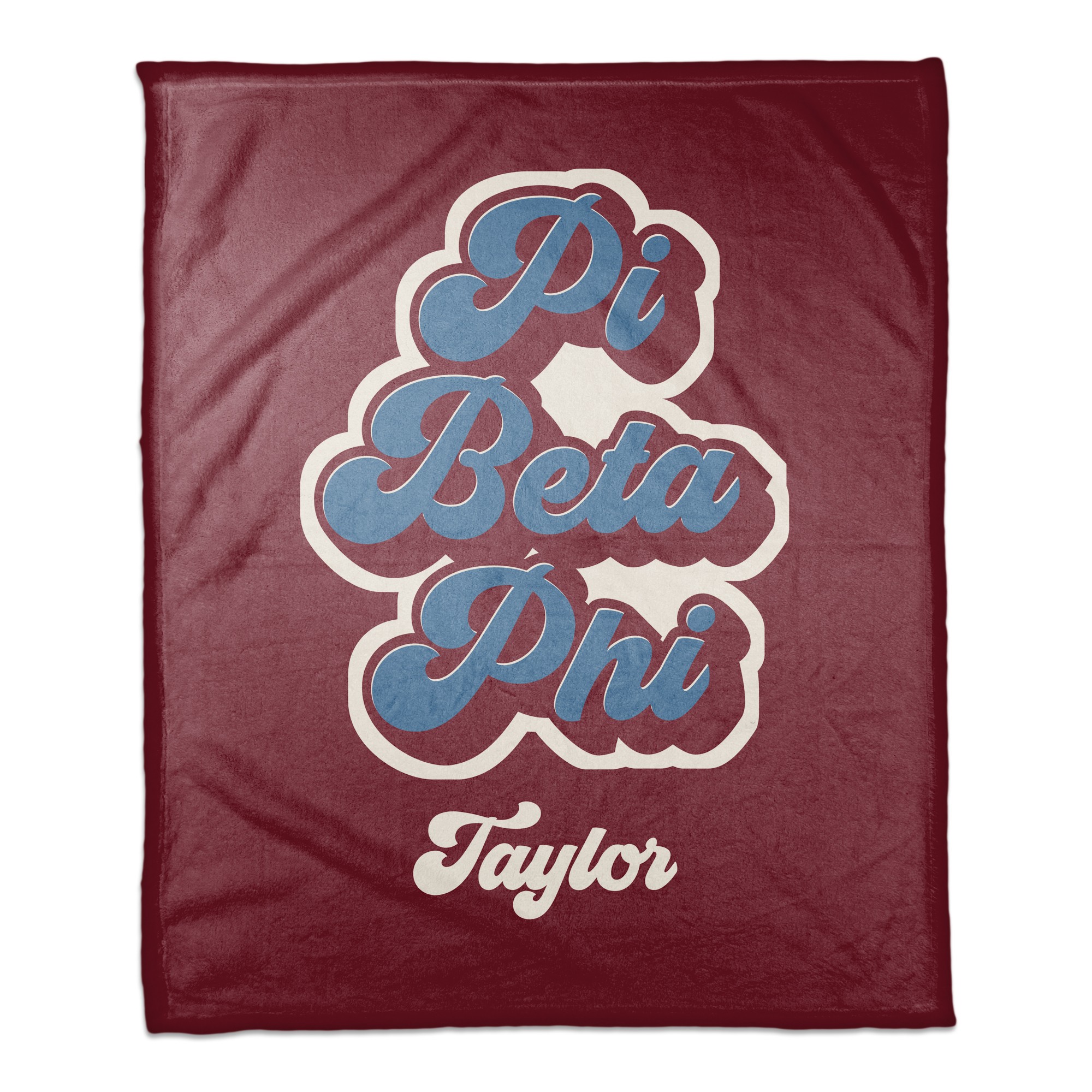 Retro Script - Pi Beta Phi 50x60 Personalized Coral Fleece Blanket