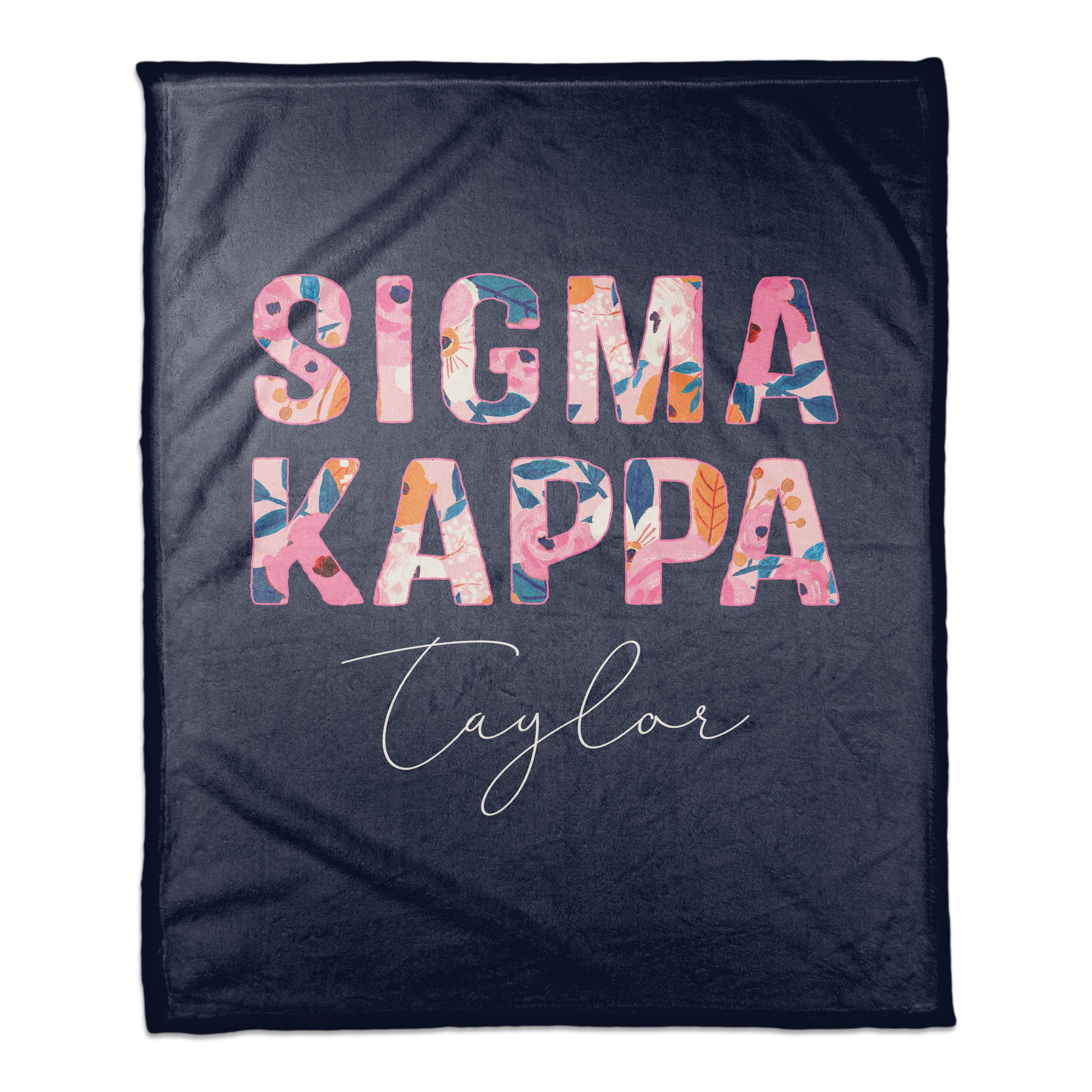 Bright Florals - Sigma Kappa 50x60 Personalized Coral Fleece Blanket
