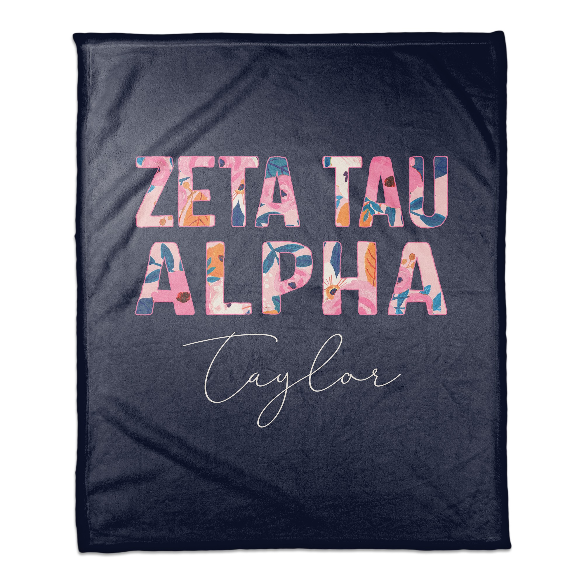 Bright Florals - Zeta Tau Alpha 50x60 Personalized Coral Fleece Blanket