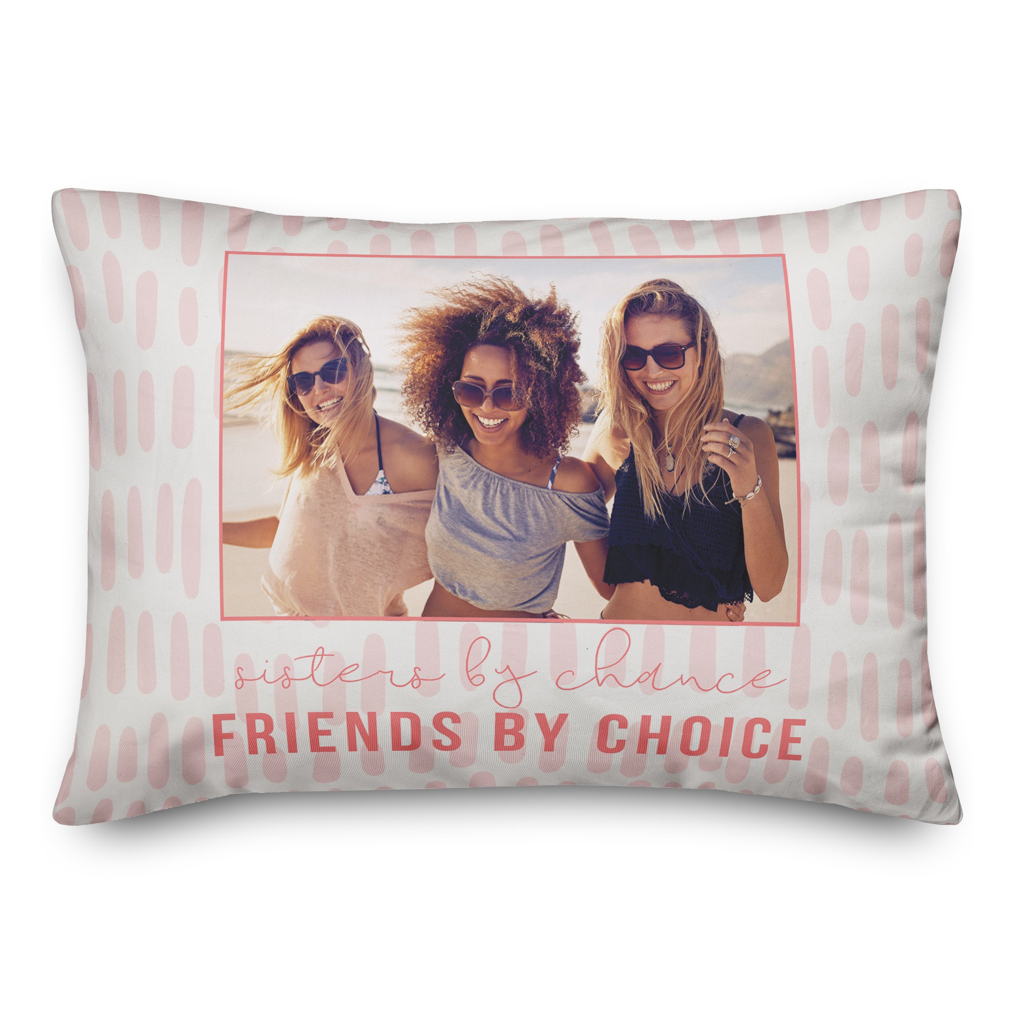 Sisters by Chance Friends by Choice 14x20 Personalized Spun Poly Pillow