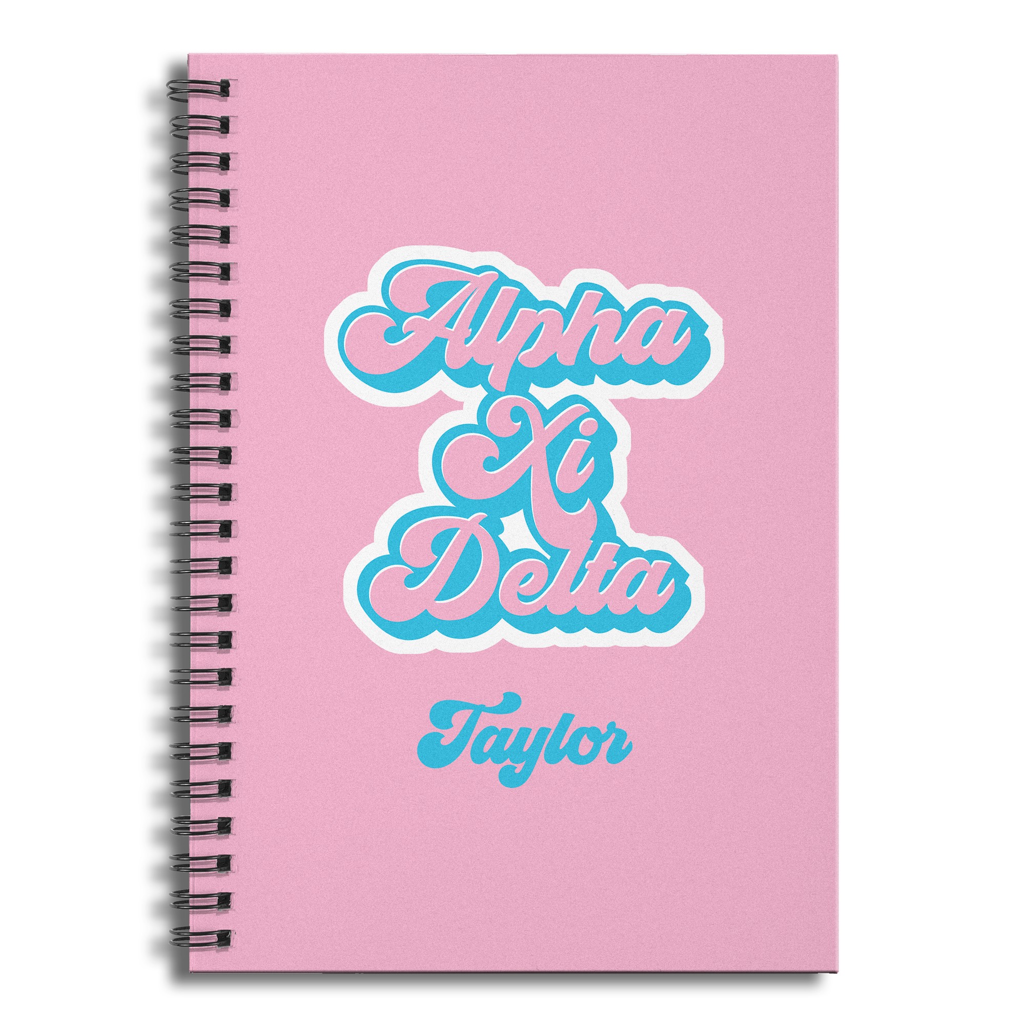 Retro Alpha Xi Delta 6x8 Personalized Ruled Spiral Notebook