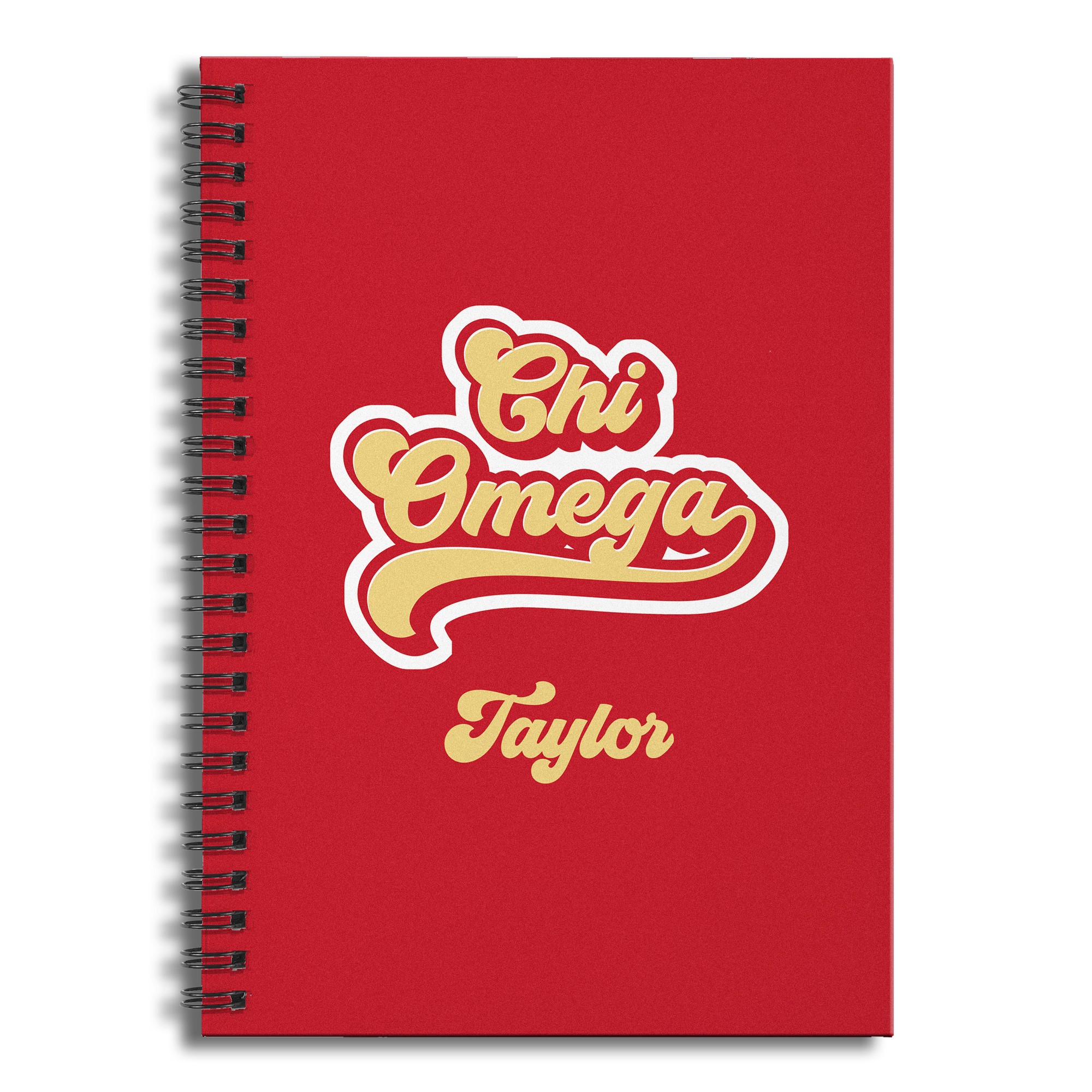 Retro Chi Omega 6x8 Personalized Ruled Spiral Notebook