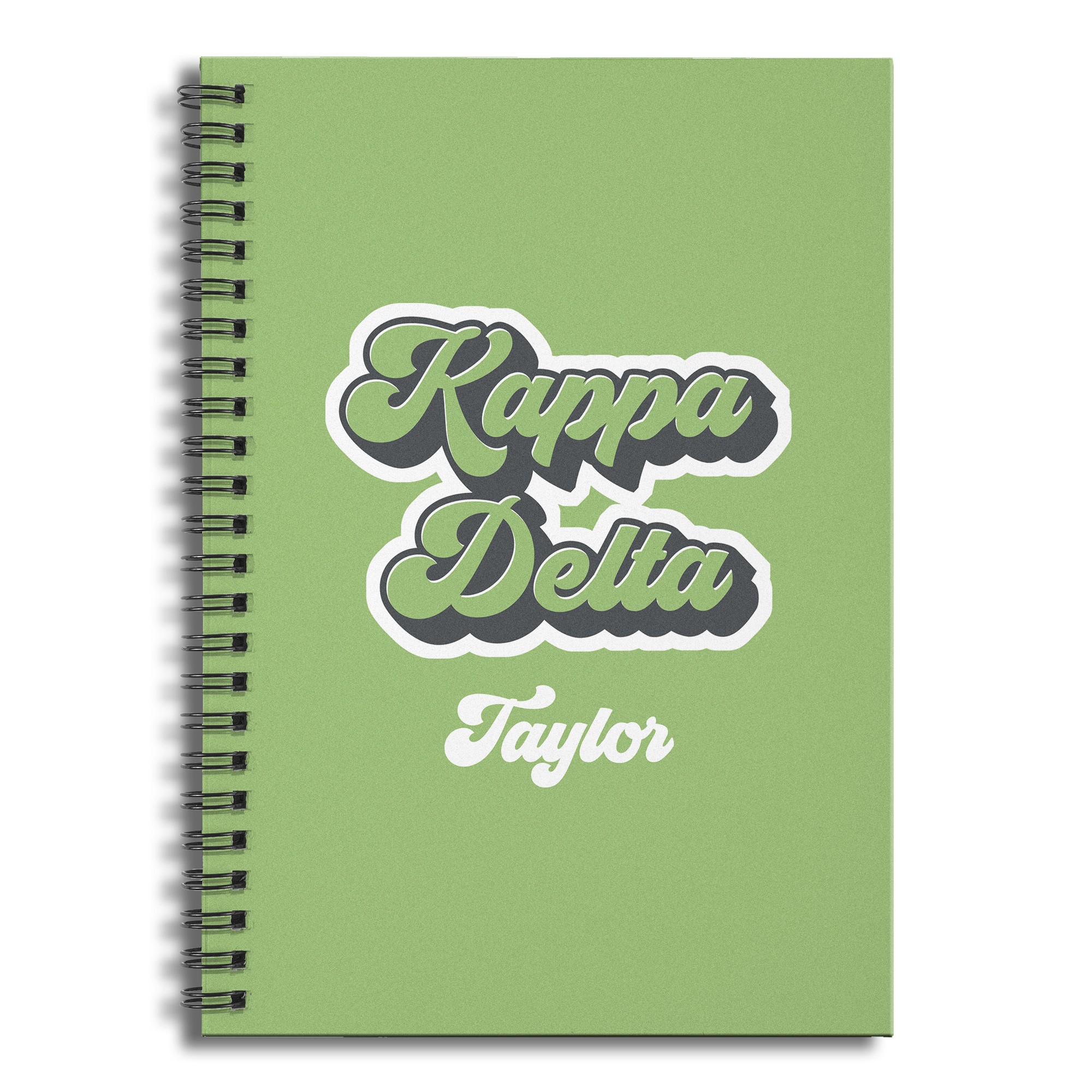 Retro Kappa Delta 6x8 Personalized Ruled Spiral Notebook