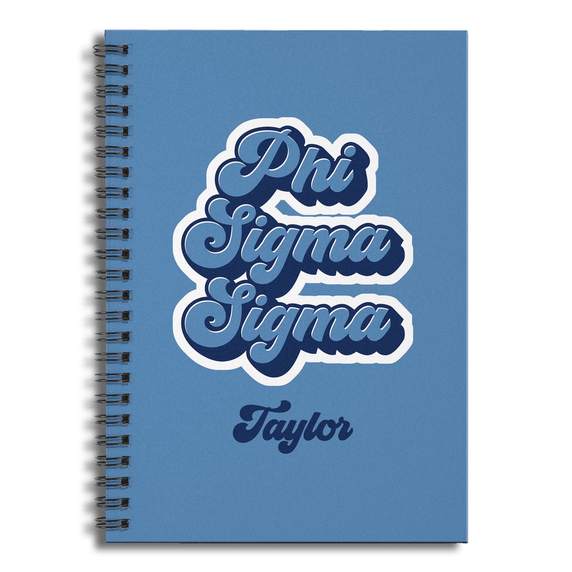 Retro Phi Sigma Sigma 6x8 Personalized Ruled Spiral Notebook