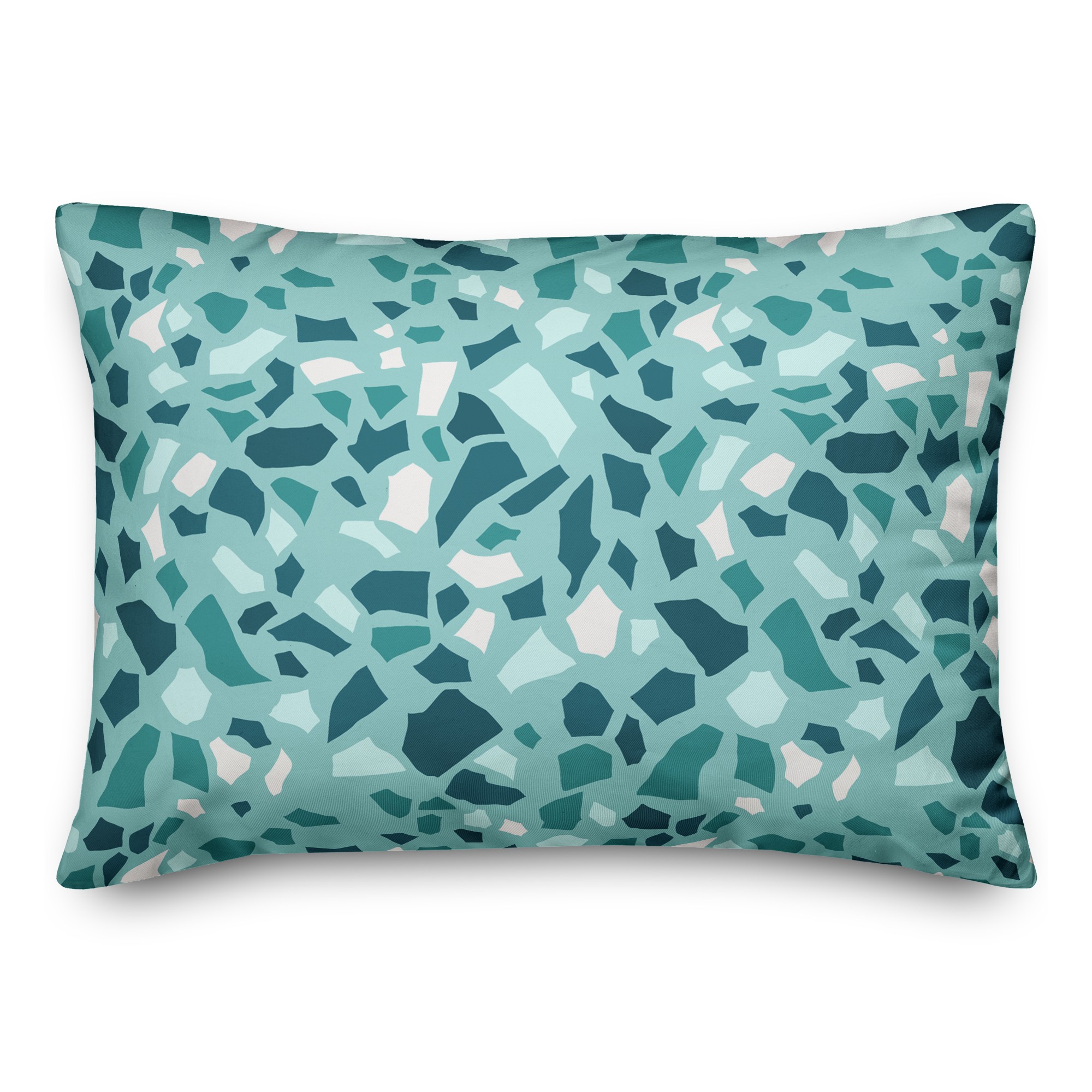Designs Direct Creative Group Teal Terrazzo Pattern 14x20 Spun Poly Pillow