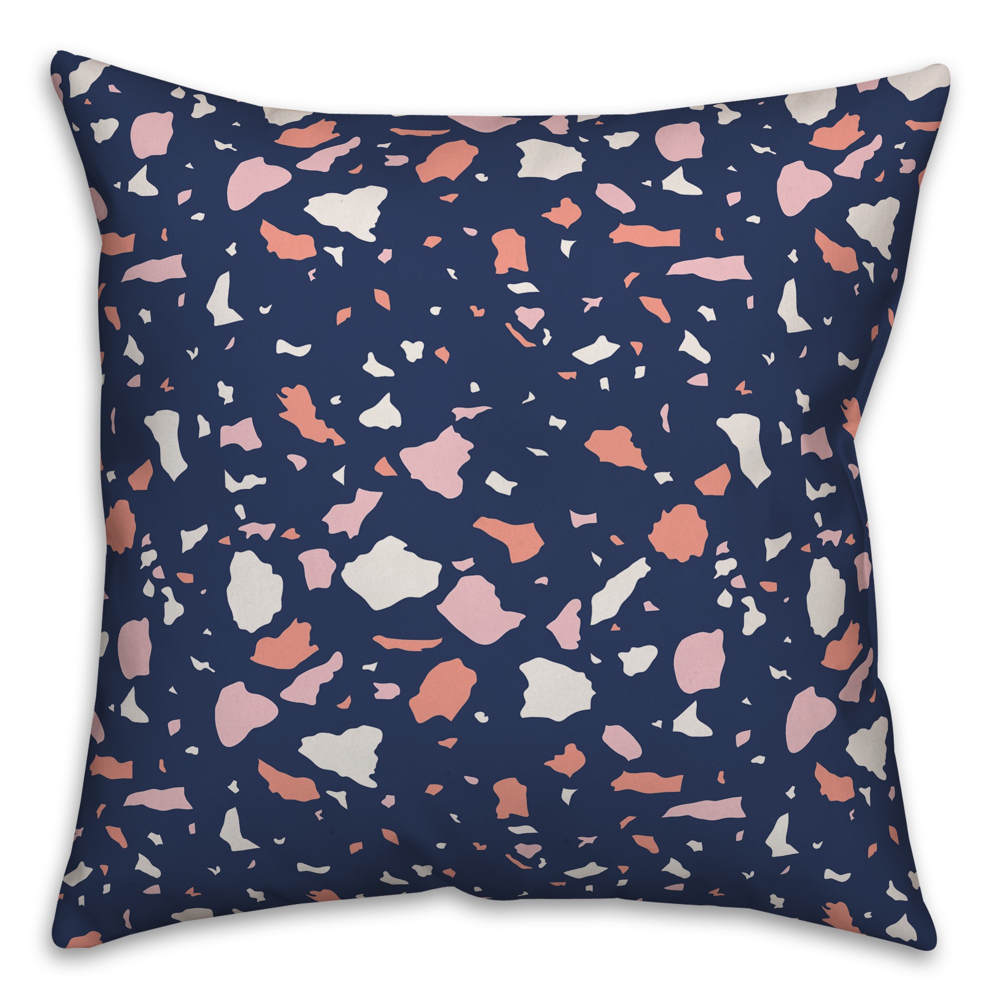 Designs Direct Creative Group Navy Terrazzo Pattern 18x18 Spun Poly Pillow