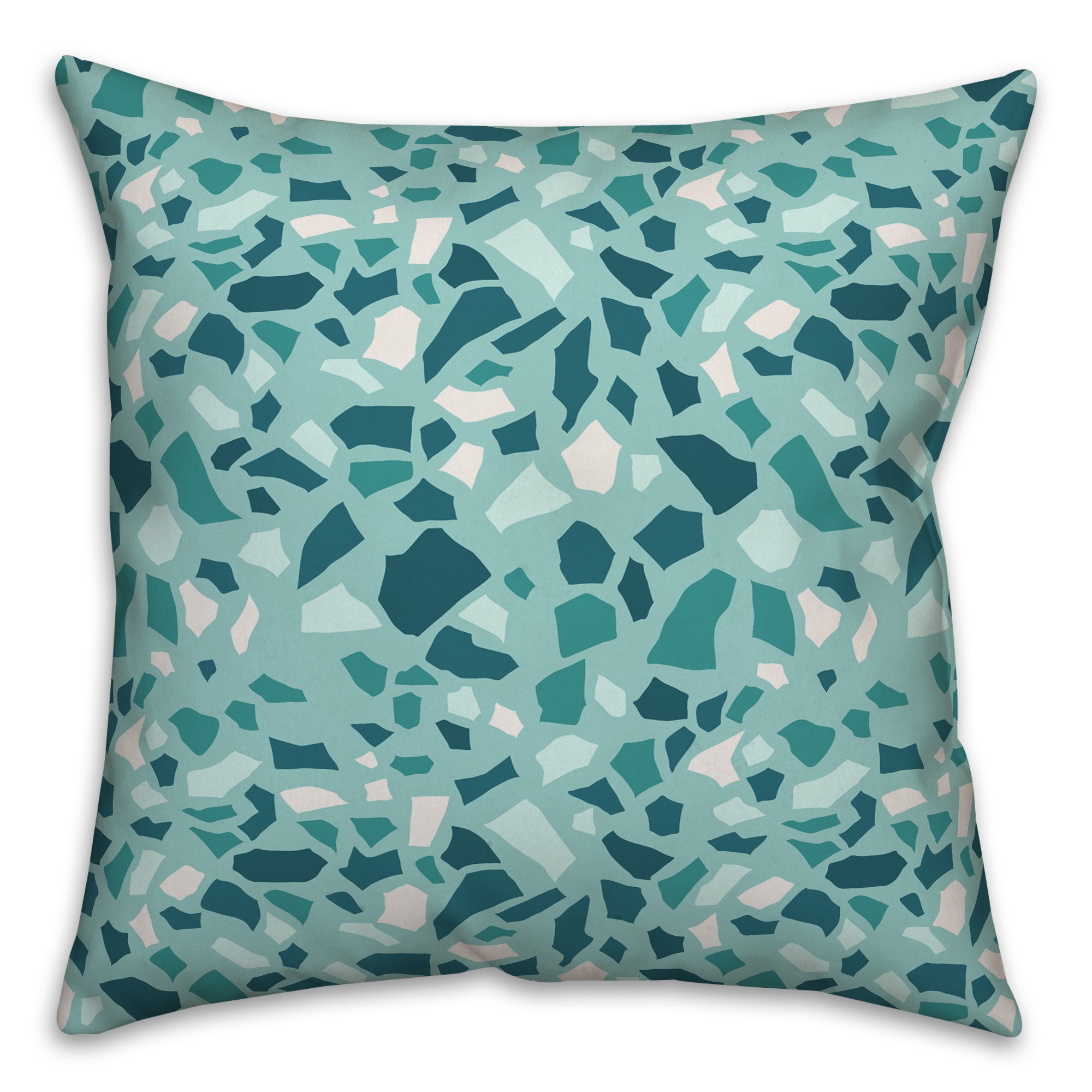 Designs Direct Creative Group Teal Terrazzo Pattern 18x18 Spun Poly Pillow