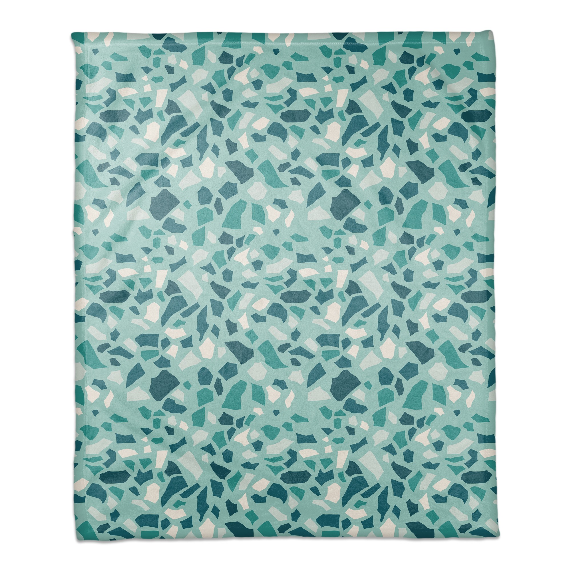 Designs Direct Creative Group Teal Terrazzo Pattern 50x60 Coral Fleece Blanket