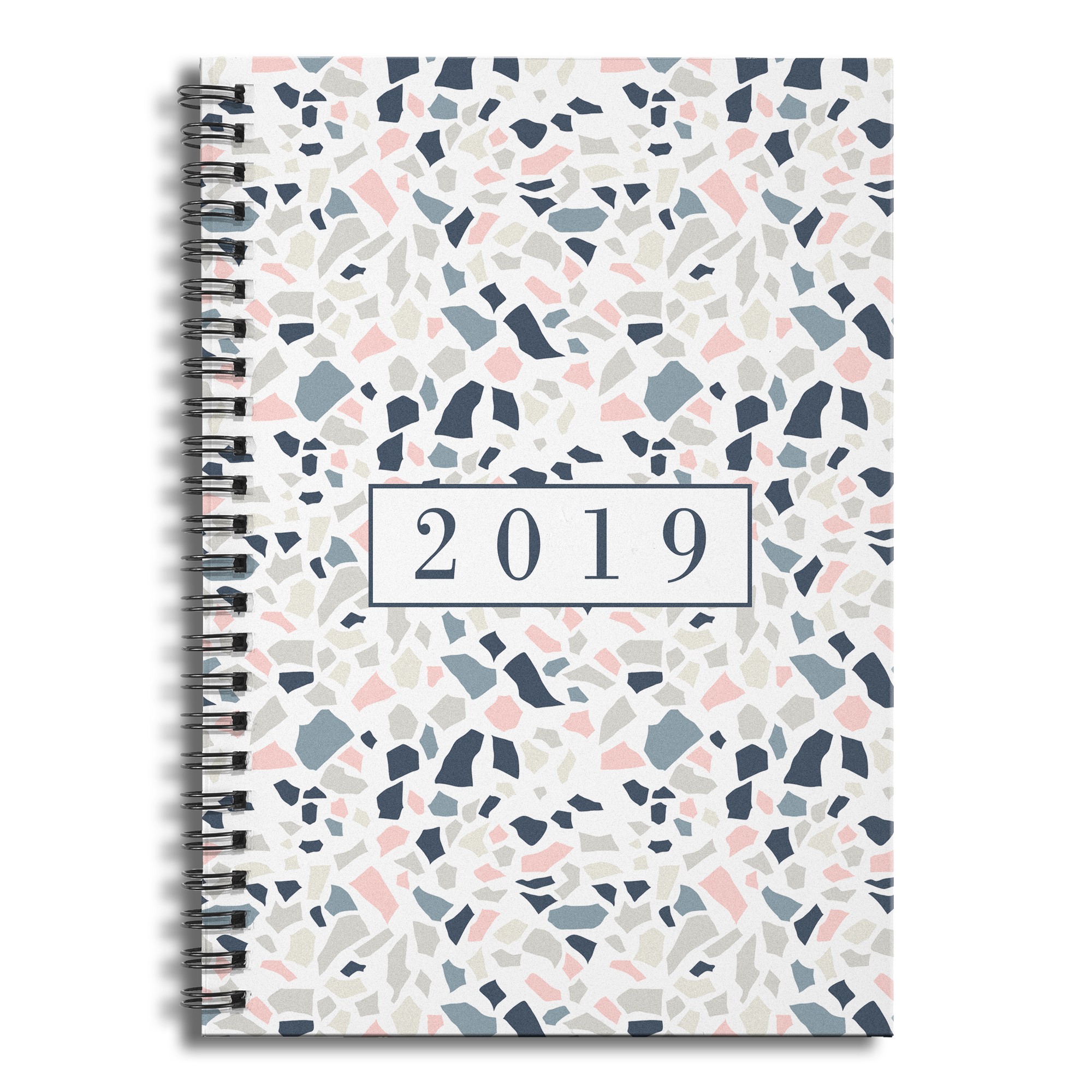 Designs Direct Creative Group 2019 Cool Terrazzo Pattern 6x8 Ruled Spiral Notebook
